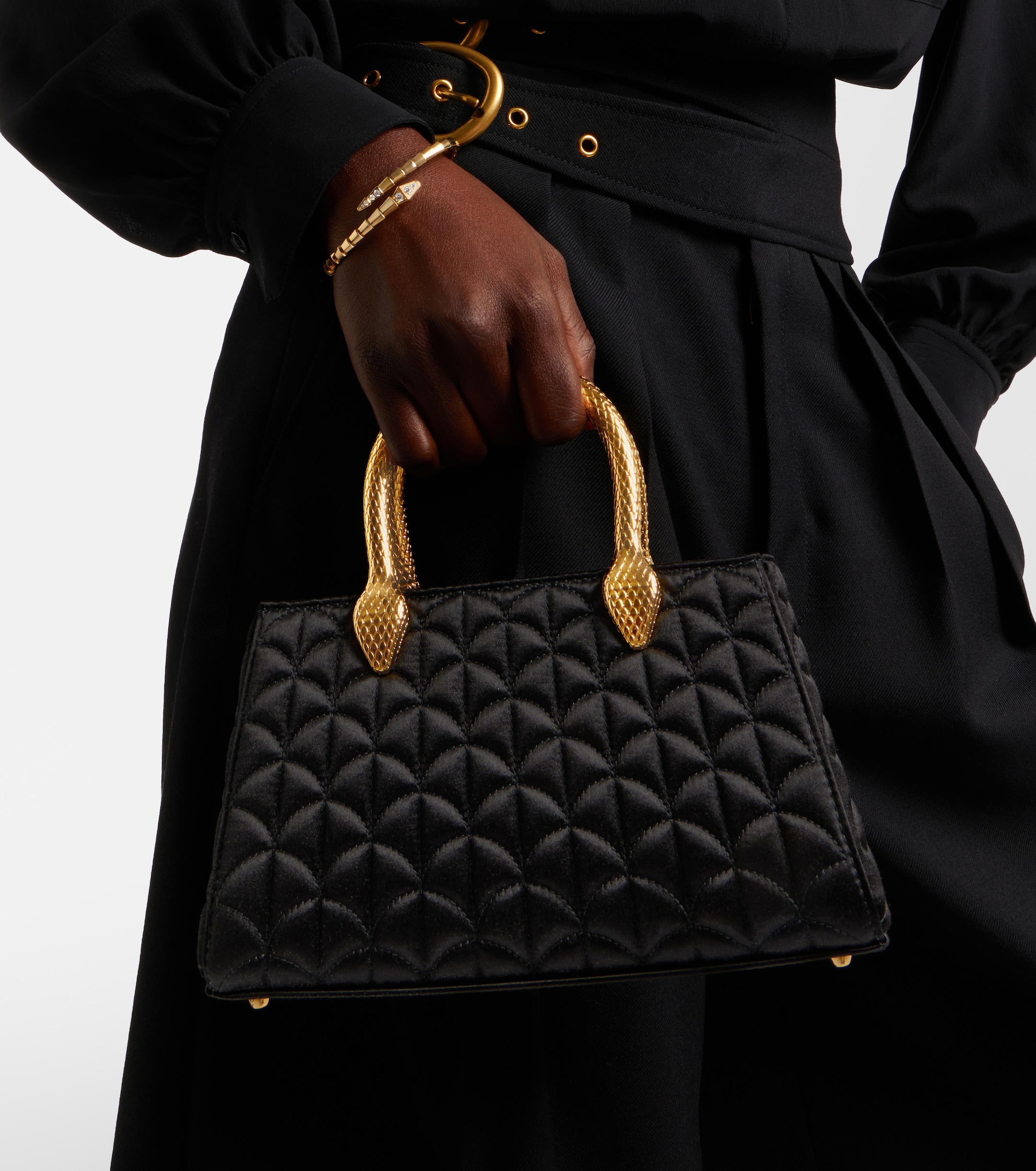 Bvlgari Serpentine Duette satin top-handle bag thumbnail