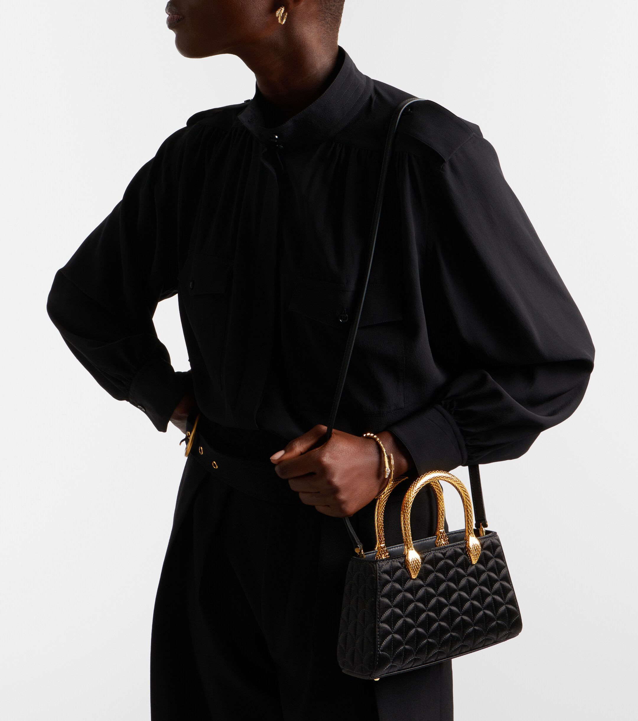 Bvlgari Serpentine Duette satin top-handle bag thumbnail