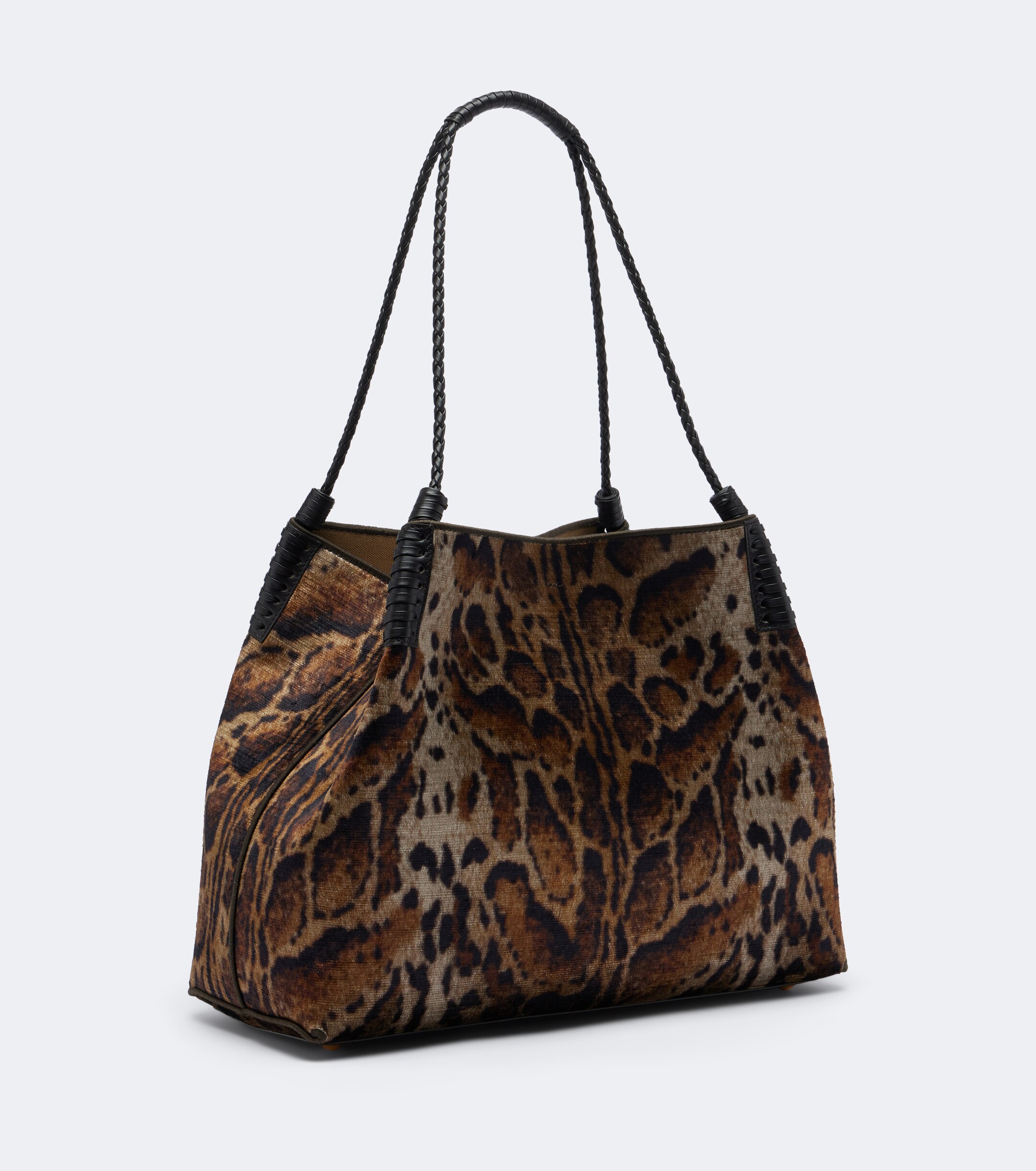 Etro Libra Large leopard-print velvet tote bag