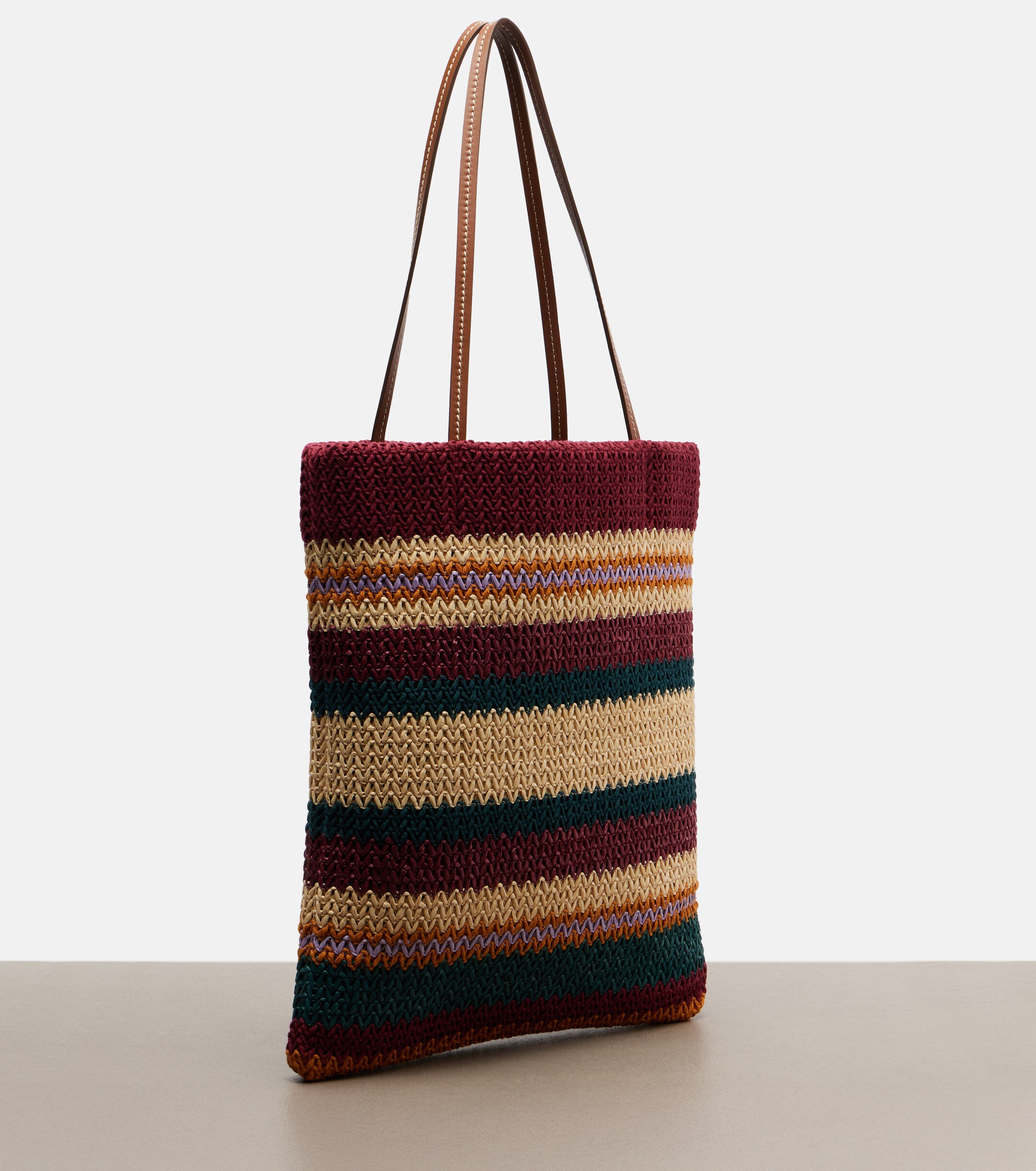 Miu Miu Woven raffia-effect shopper