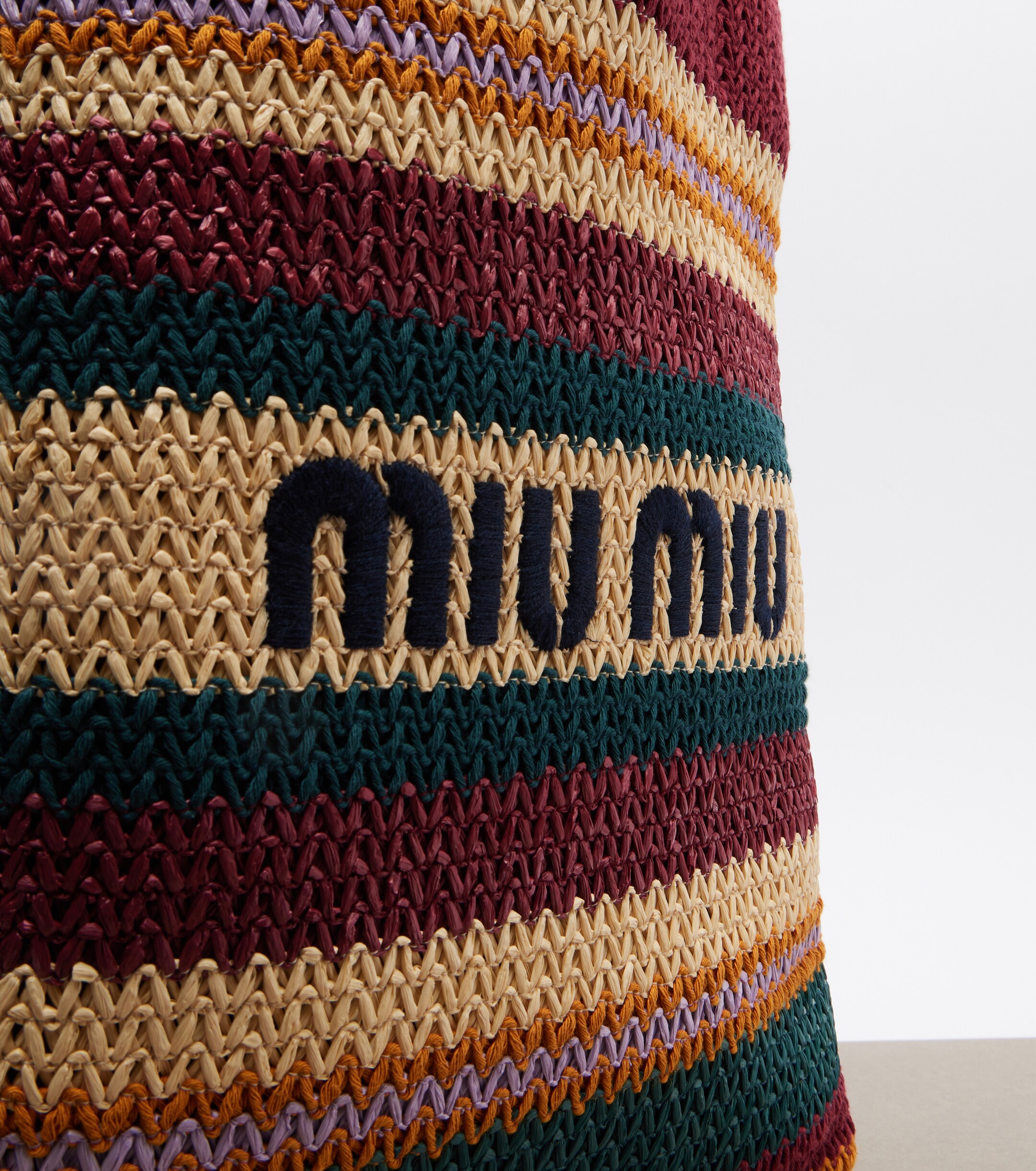 Miu Miu Woven raffia-effect shopper