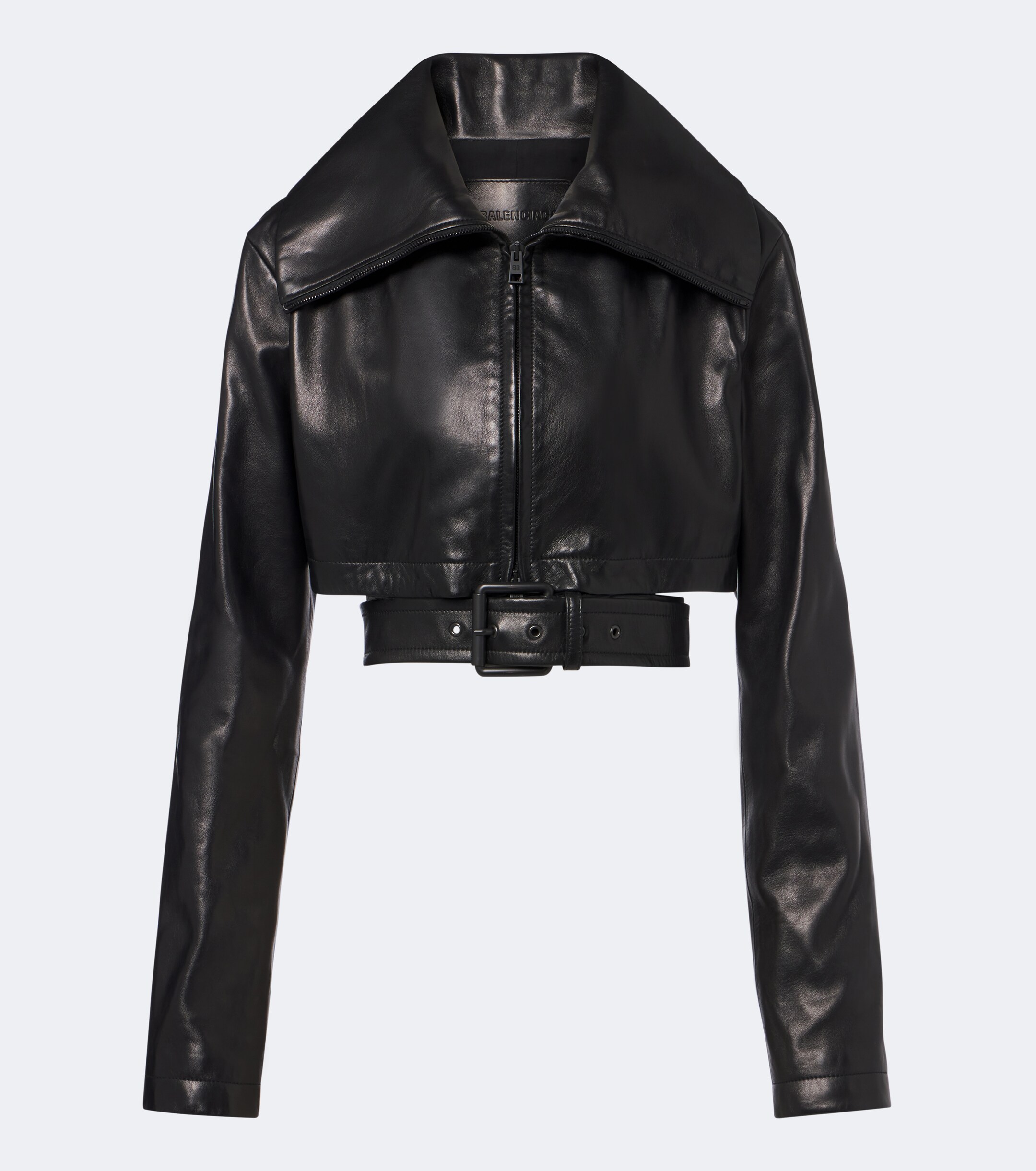 Balenciaga Balenciaga Belted cropped leather jacket