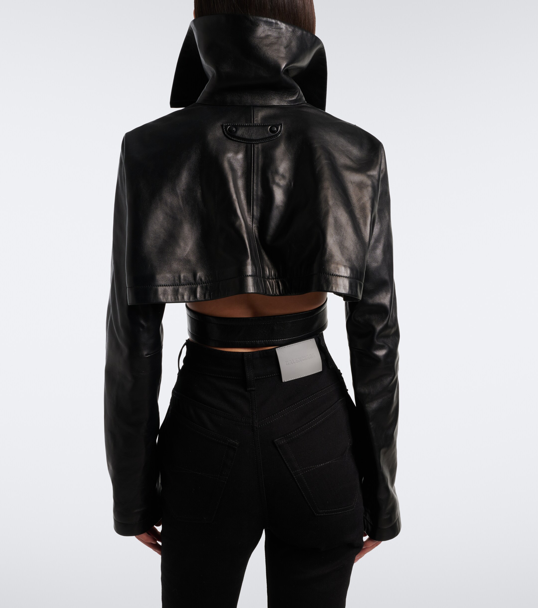 Balenciaga Balenciaga Belted cropped leather jacket