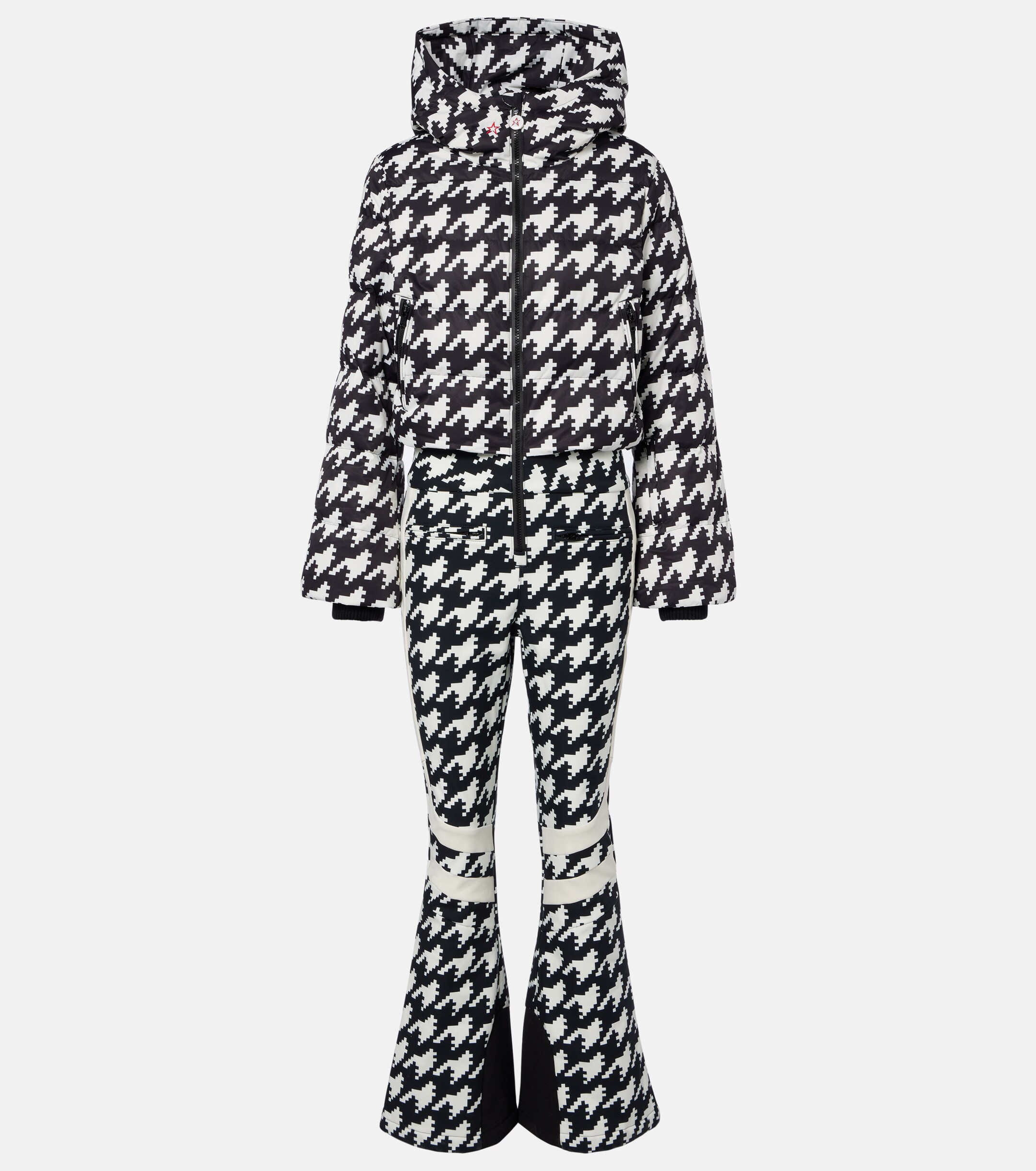 PERFECT MOMENT Perfect Moment Polar Flare houndstooth down ski suit
