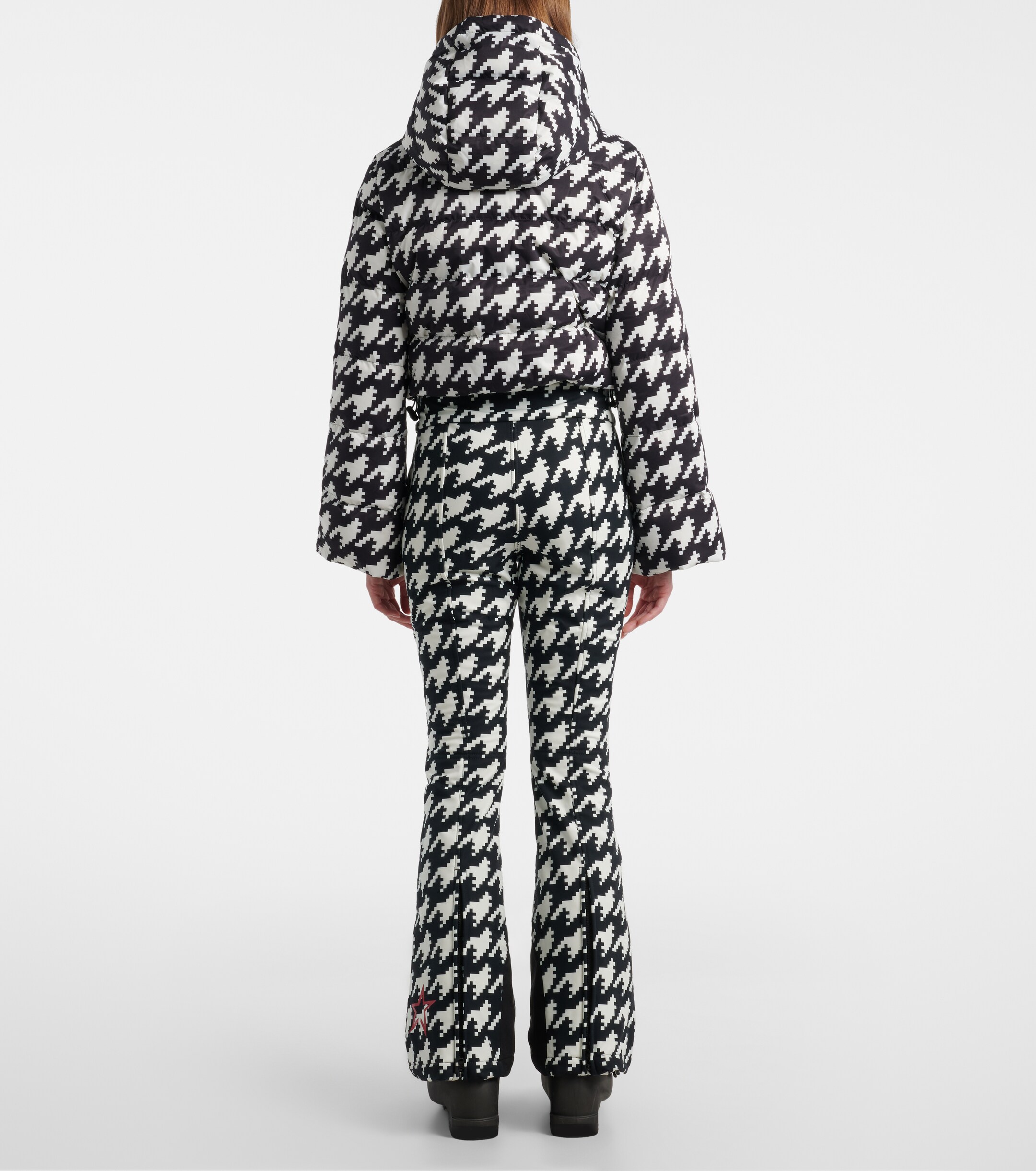 PERFECT MOMENT Perfect Moment Polar Flare houndstooth down ski suit