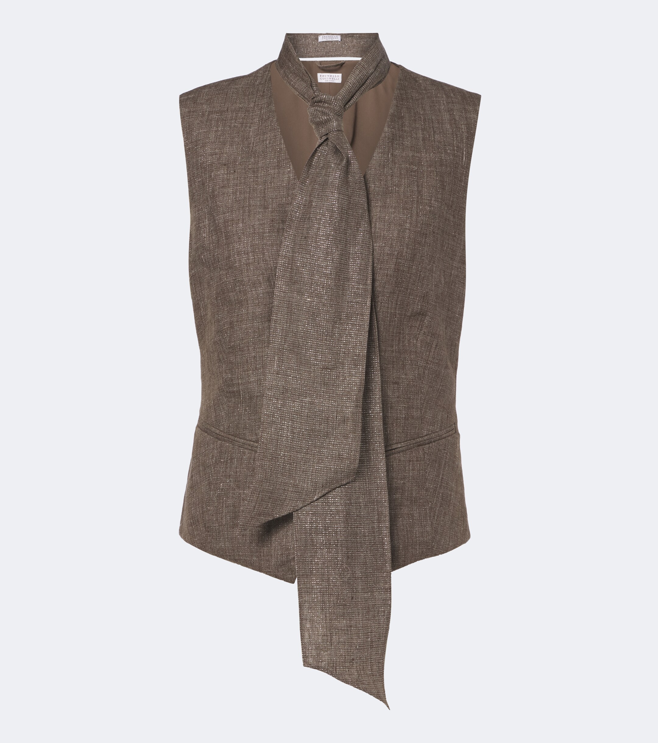 Brunello Cucinelli Brunello Cucinelli Scarf-detail linen vest