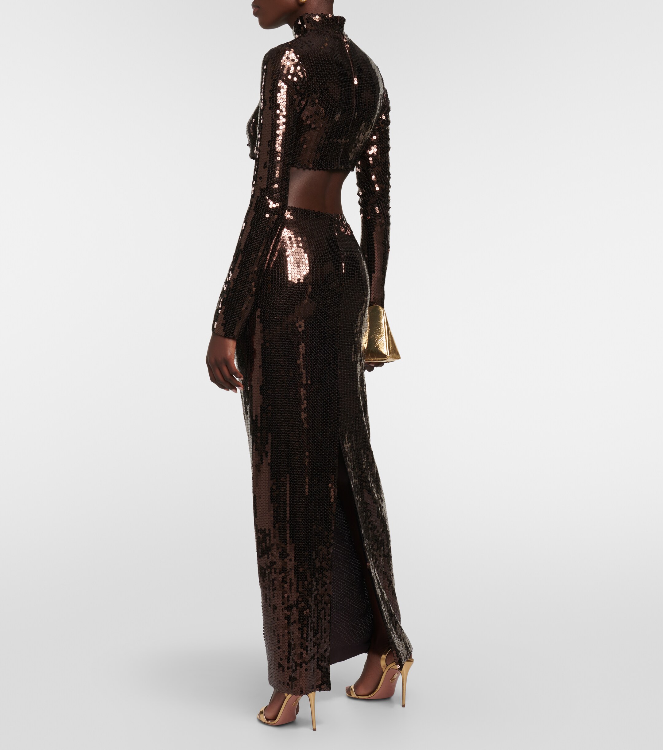Taller Marmo Cherilyn sequined crop top