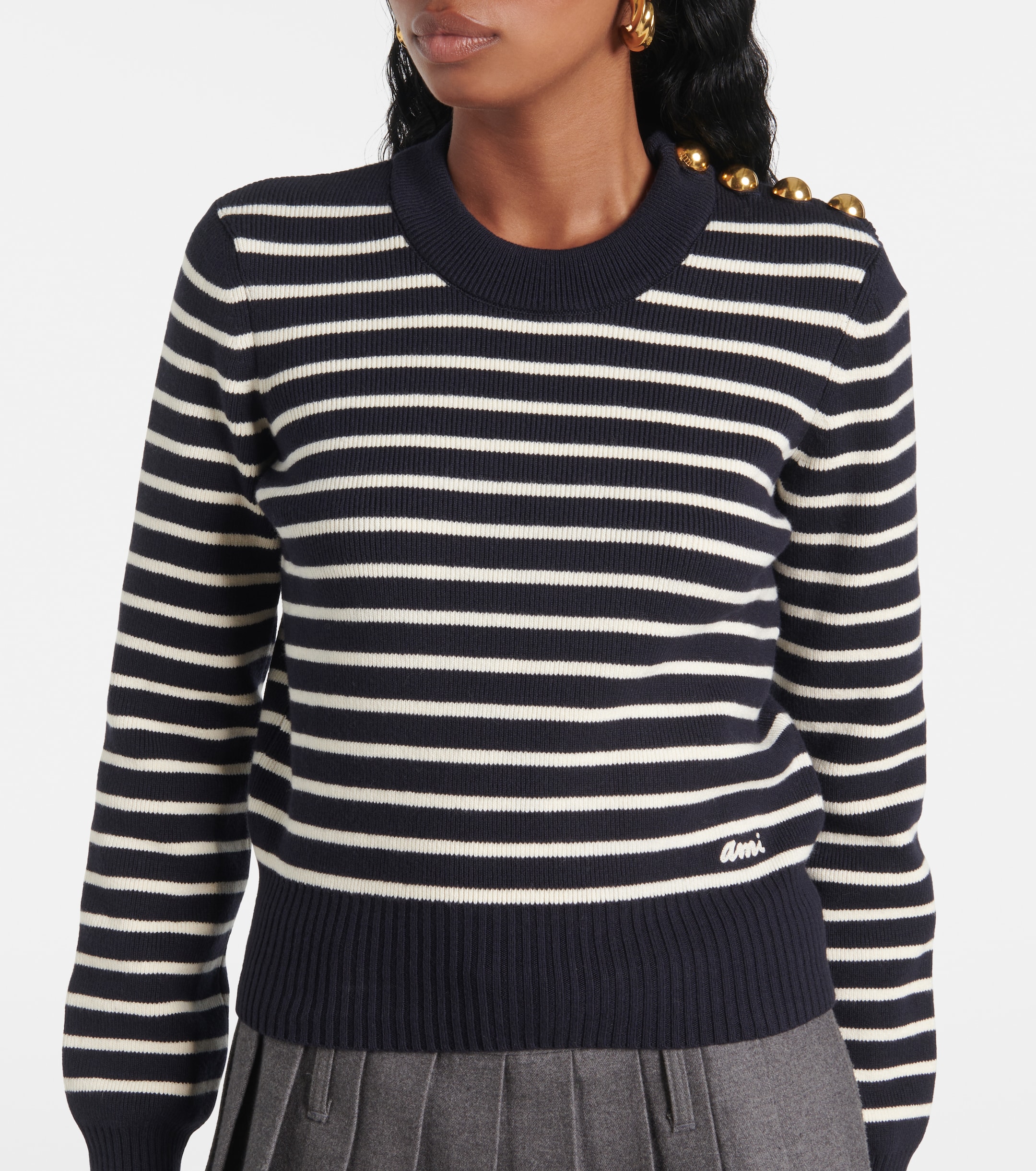 Ami Paris Sailor cotton and wool sweater