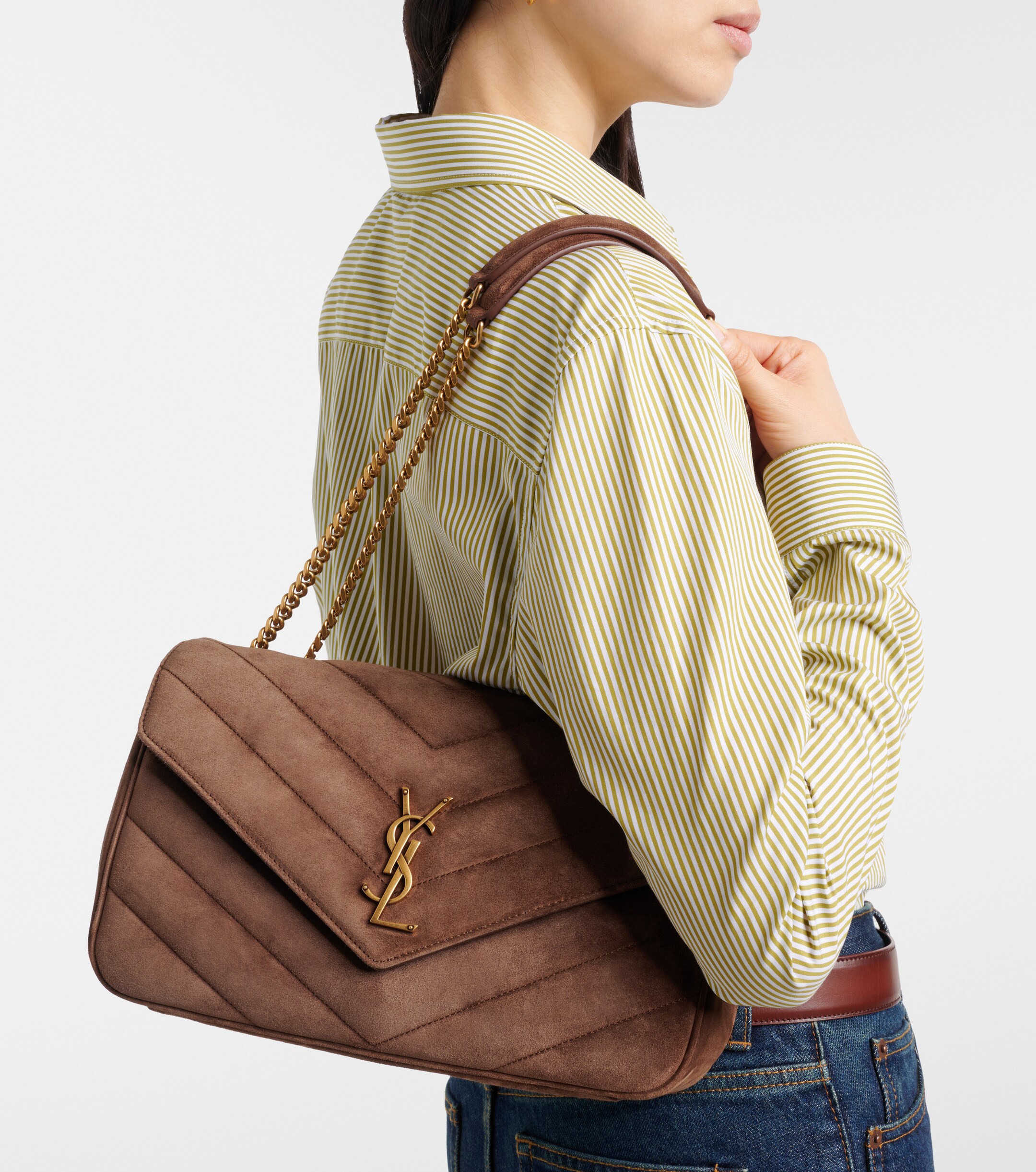 Saint Laurent Loulou Medium suede shoulder bag