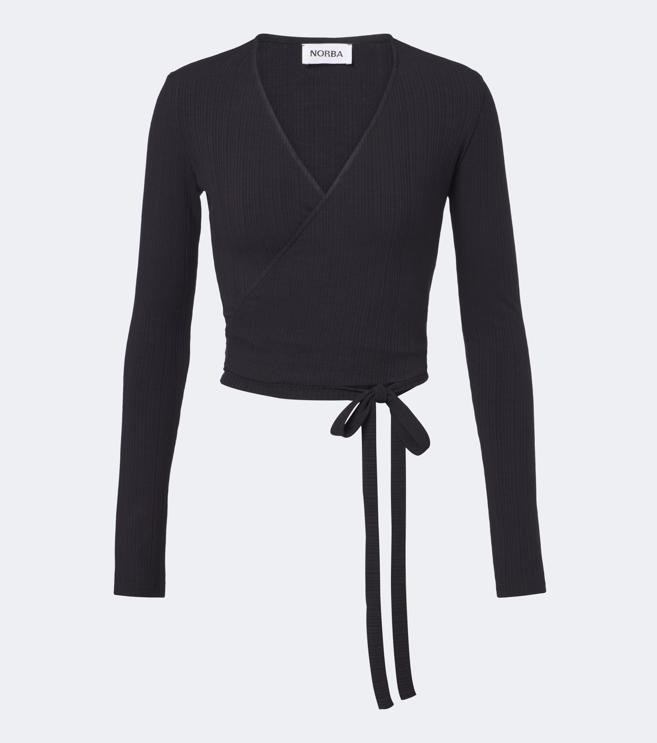 NORBA Norba Ribbed-knit wrap top