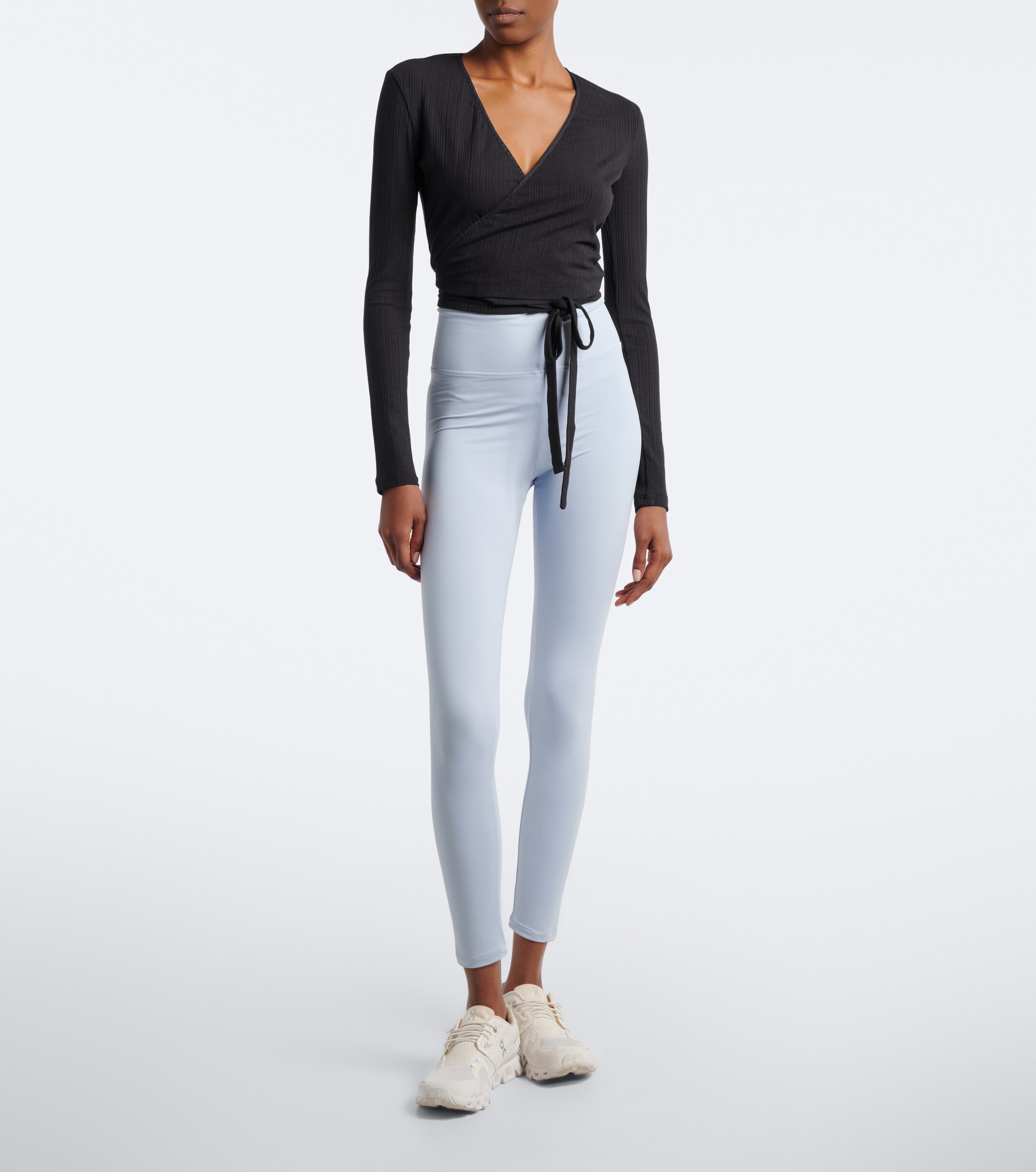 NORBA Norba Ribbed-knit wrap top