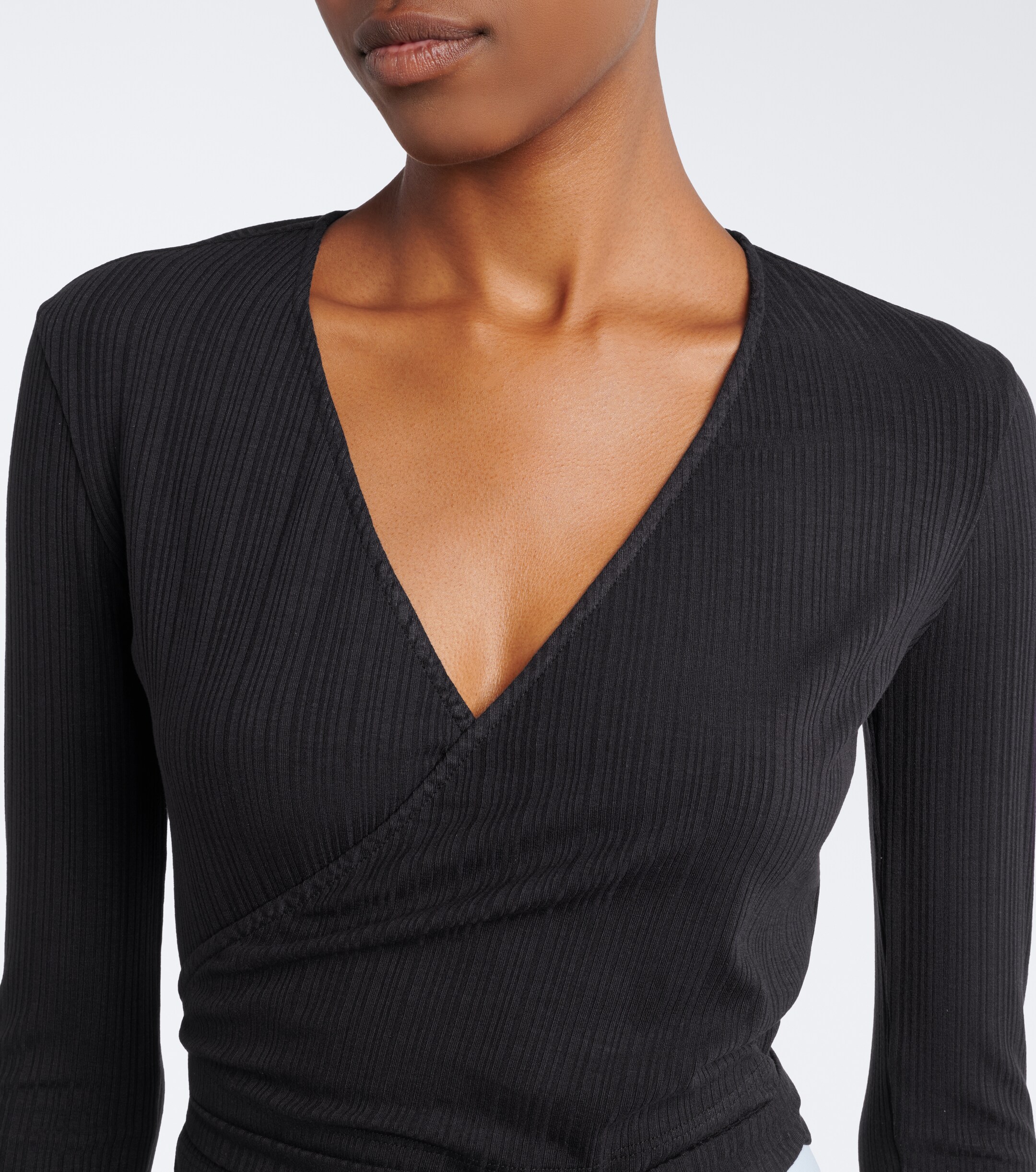 NORBA Norba Ribbed-knit wrap top