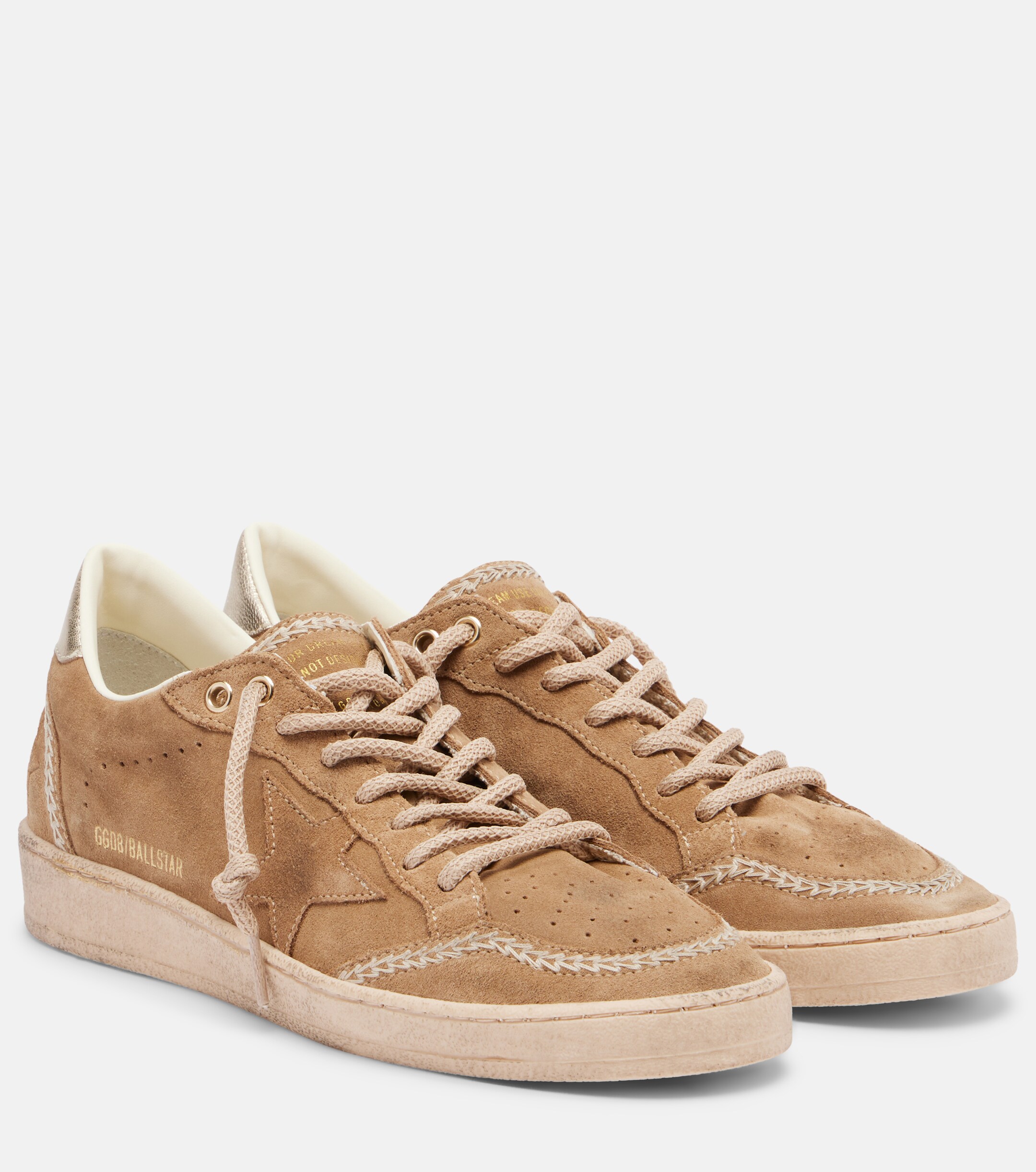 Golden Goose Golden Goose Ball Star embroidered suede sneakers