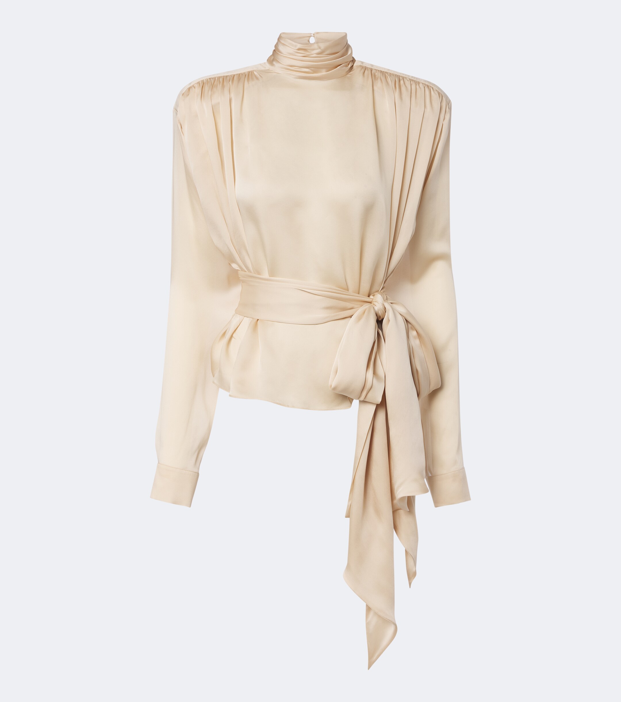Balmain Balmain Bow-detail silk charmeuse blouse