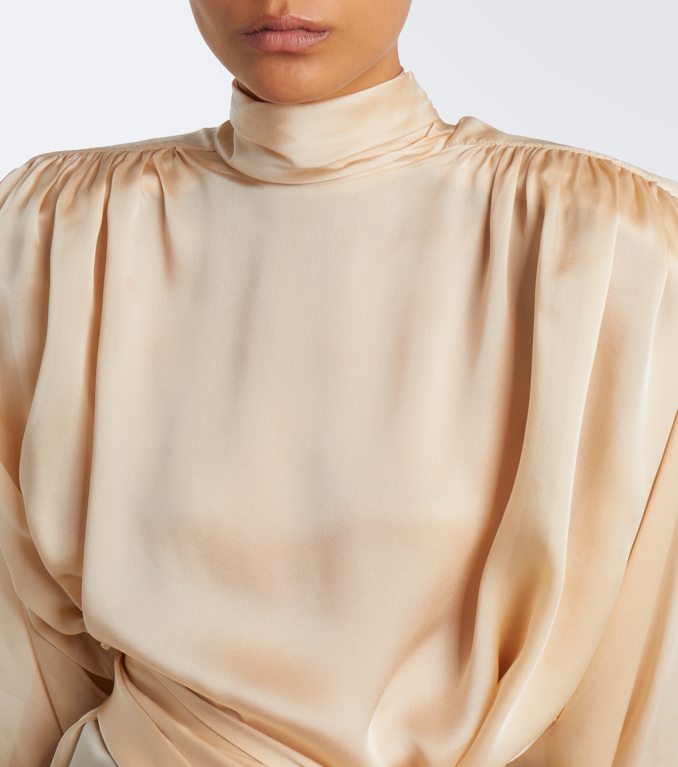 Balmain Balmain Bow-detail silk charmeuse blouse