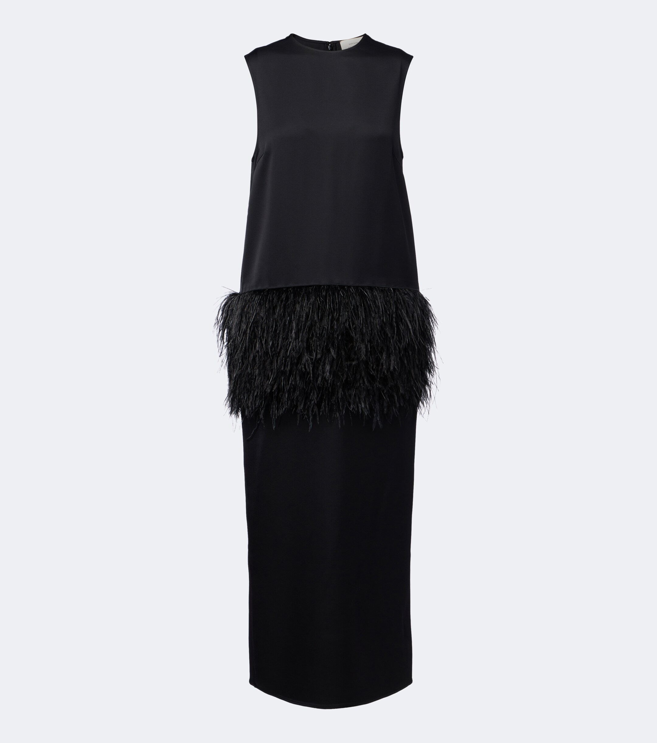 LOULOU DE SAISON Loulou de Saison Sonia feather-trimmed midi dress