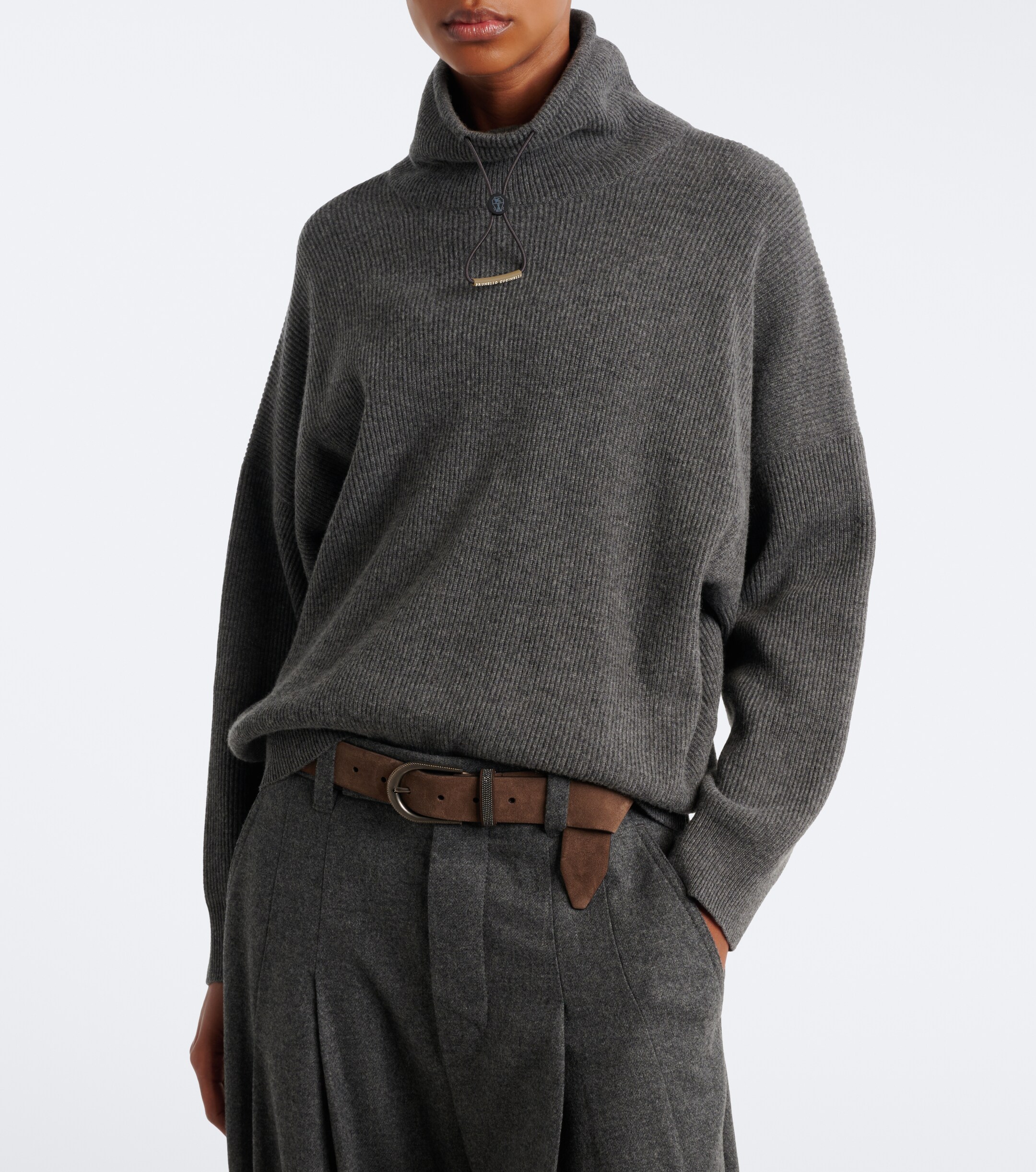 Brunello Cucinelli Brunello Cucinelli Wool, silk, and cashmere turtleneck sweater