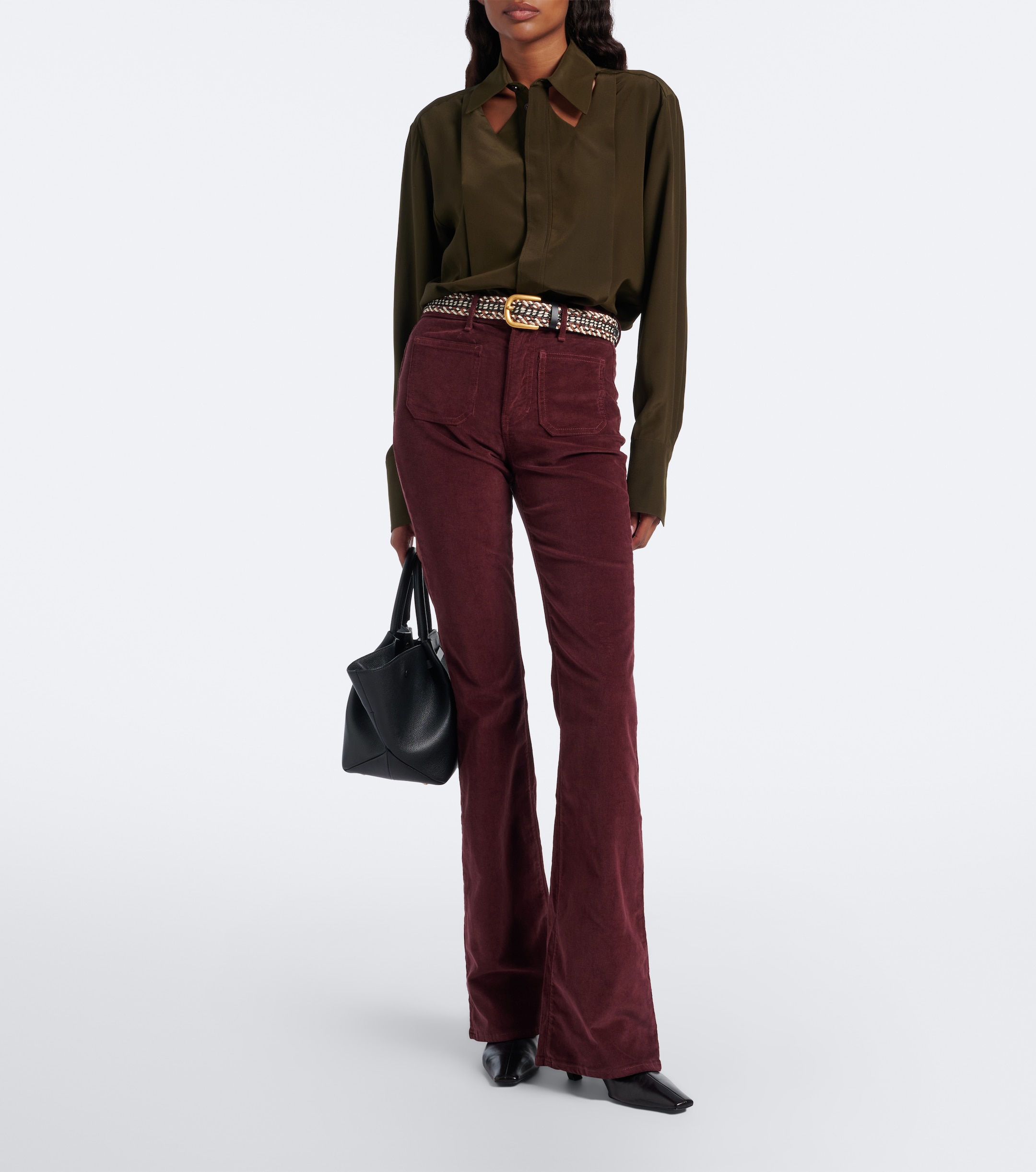 Veronica Beard Veronica Beard Beverly cotton corduroy flared pants
