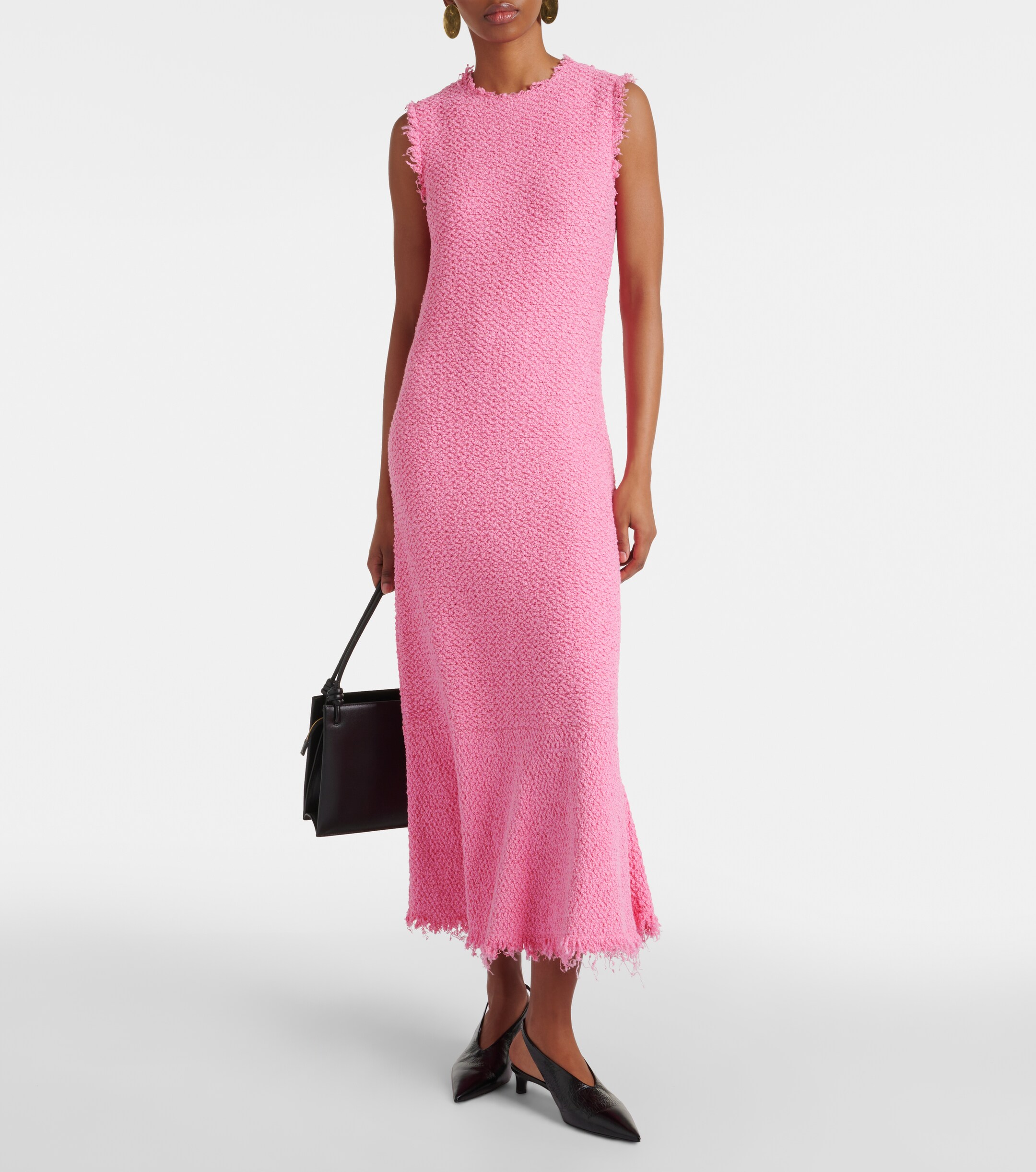 Jil Sander Cotton-blend bouclé maxi dress