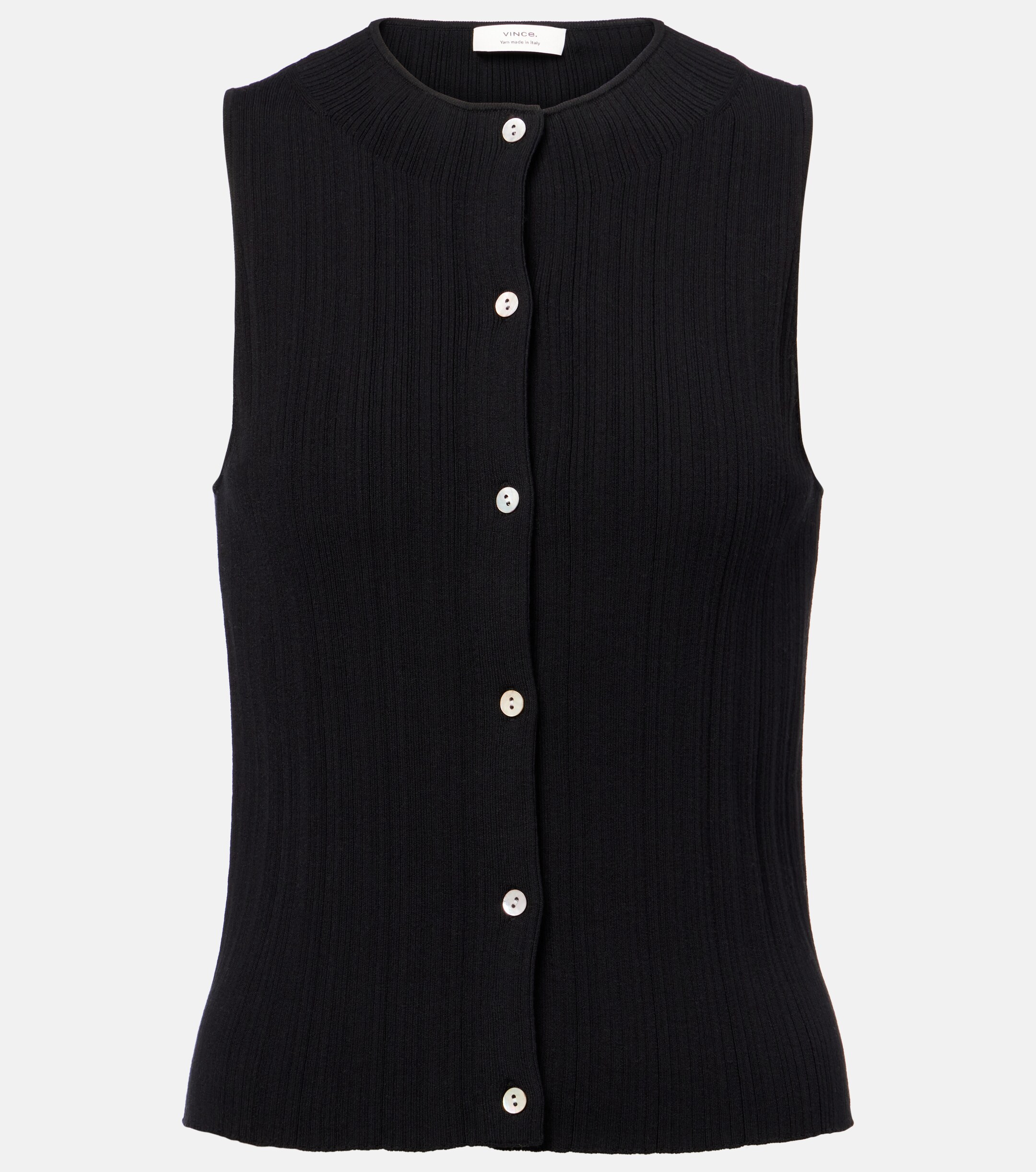 Vince Vince Ribbed-knit cotton top