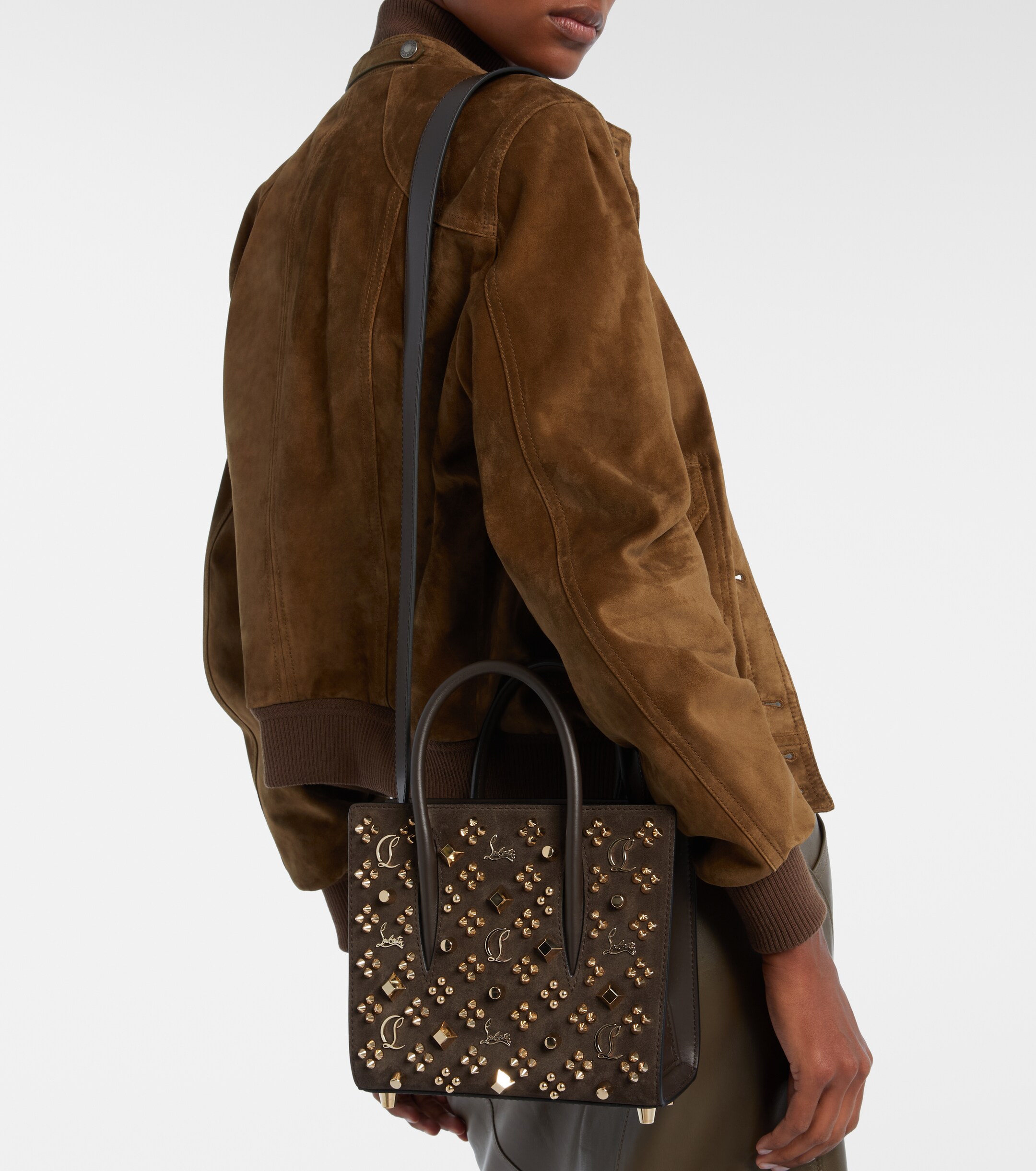 CHRISTIAN LOUBOUTIN Paloma Small embellished suede tote bag