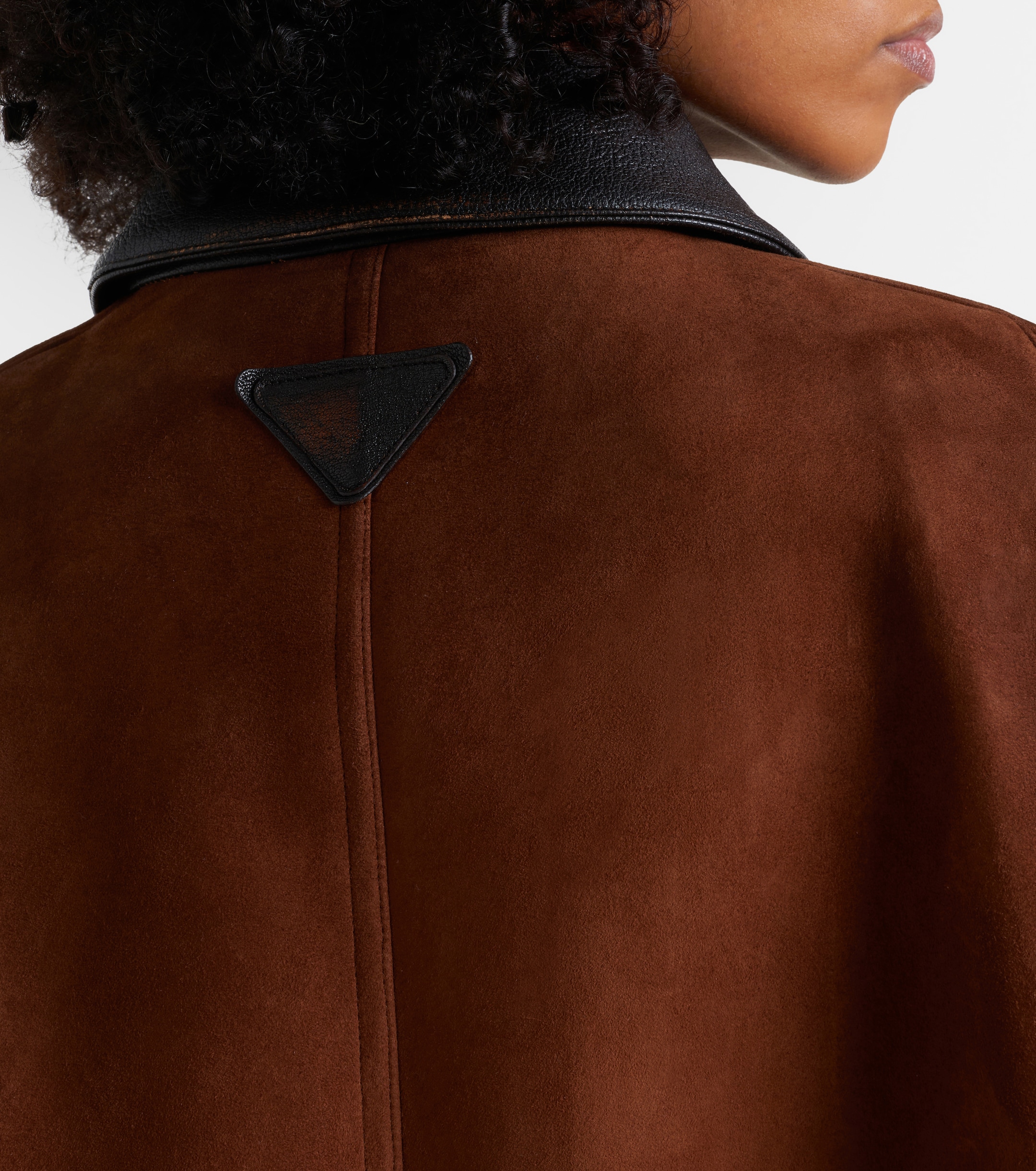 Prada Leather-trimmed suede field jacket