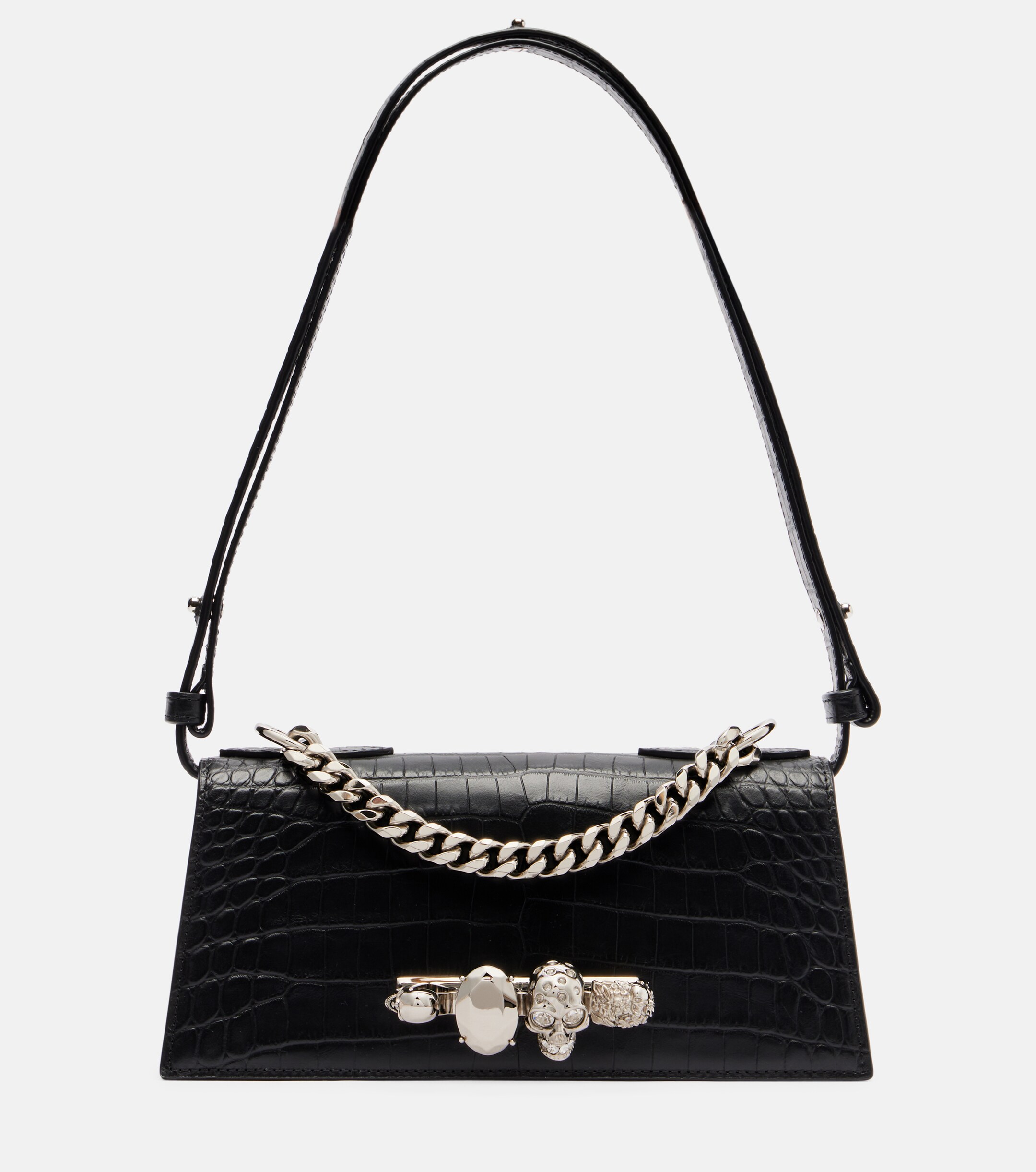 McQueen Jewelled Mini leather shoulder bag