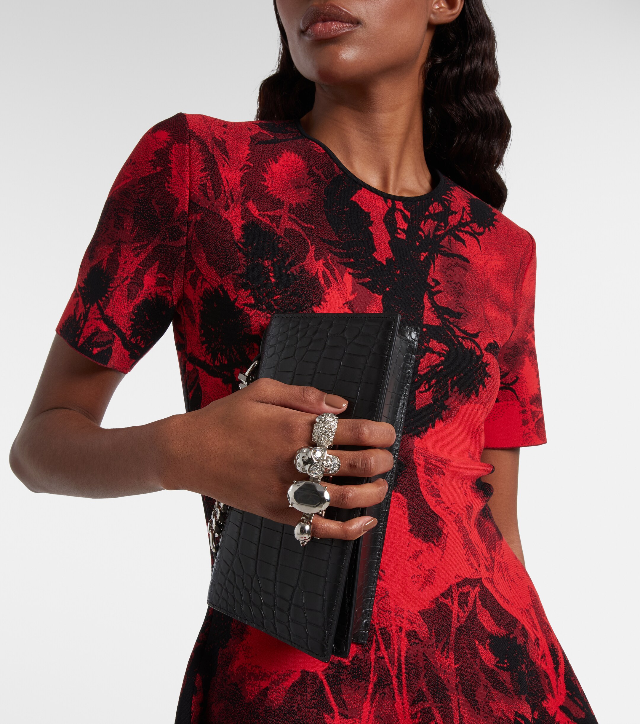 McQueen Jewelled Mini leather shoulder bag