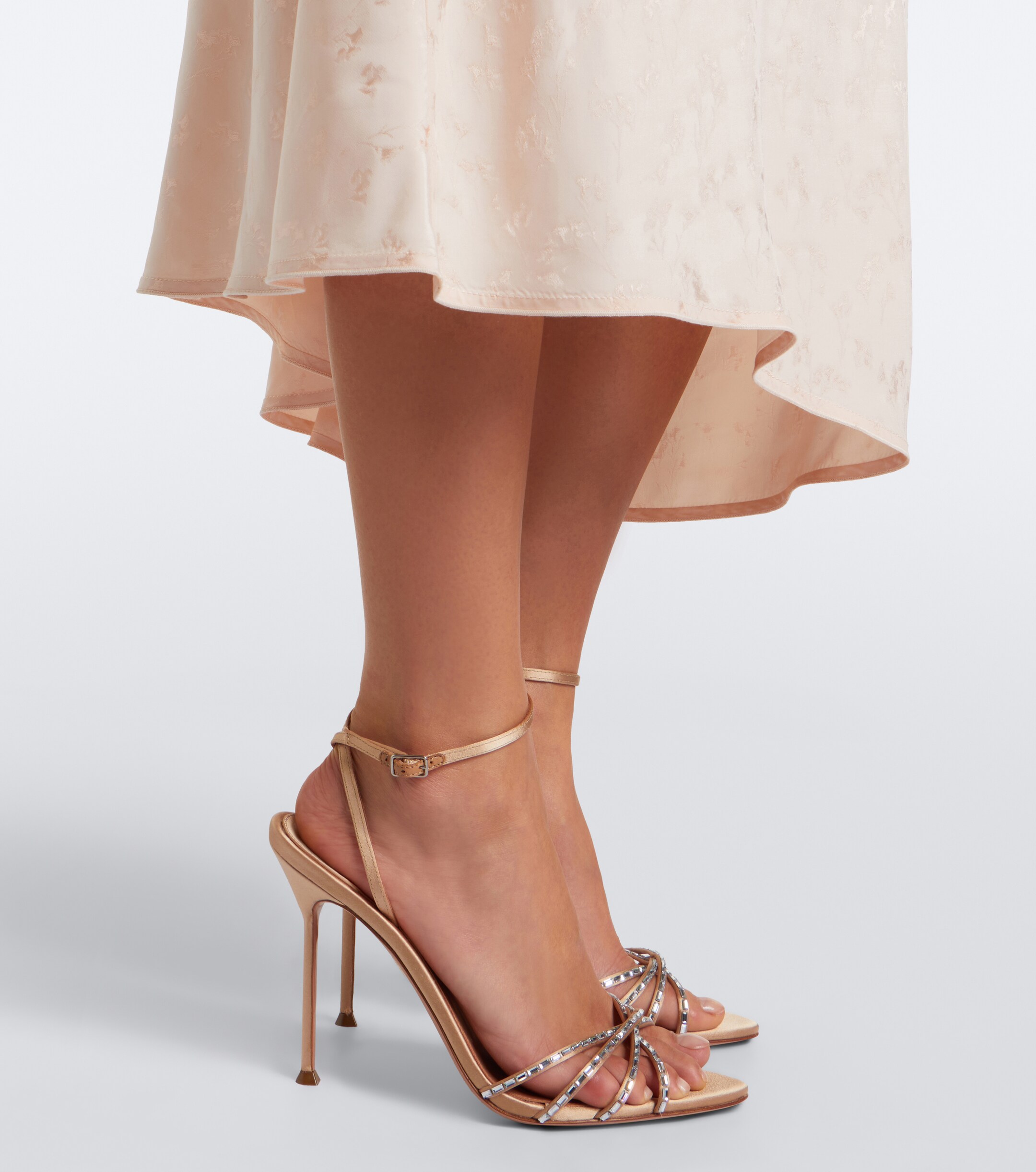 AQUAZZURA Aquazzura Tell Me Crystal satin sandals