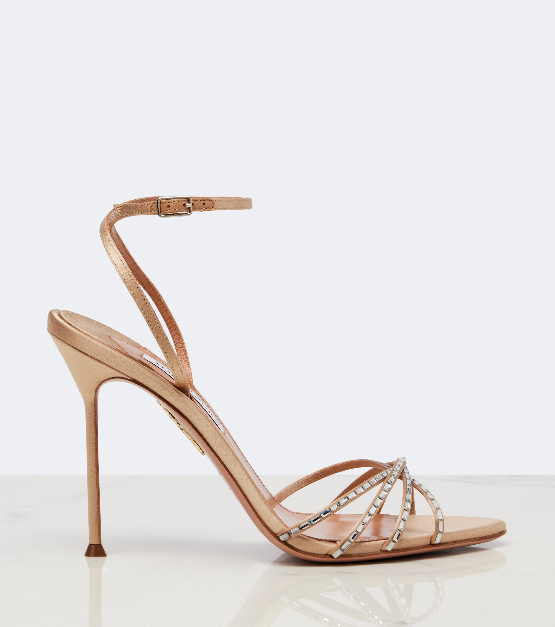 AQUAZZURA Aquazzura Tell Me Crystal satin sandals