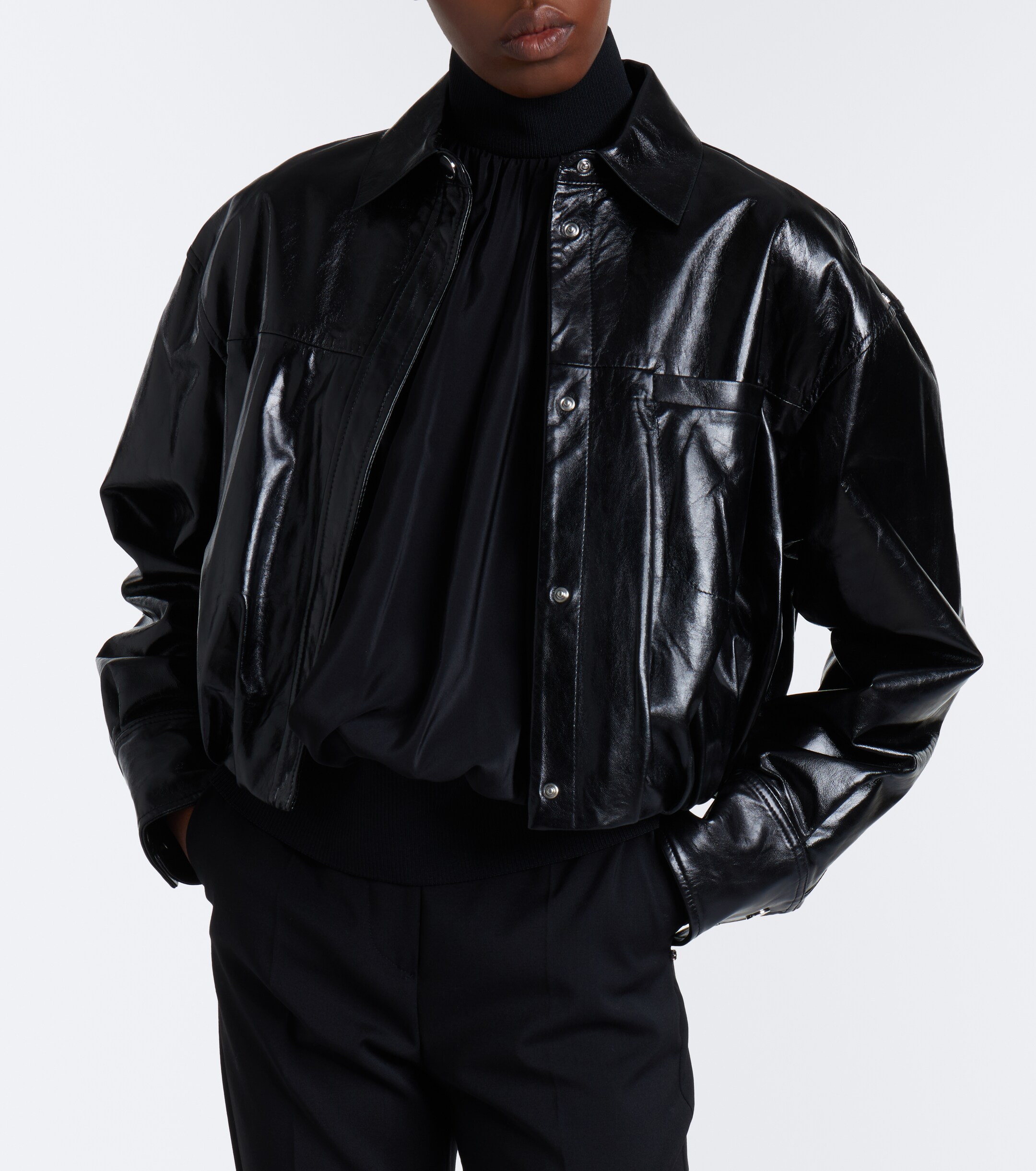 Sportmax Sportmax Cropped leather jacket