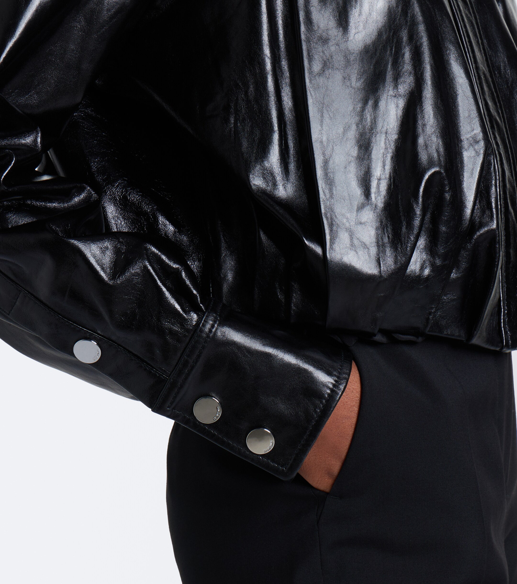Sportmax Sportmax Cropped leather jacket