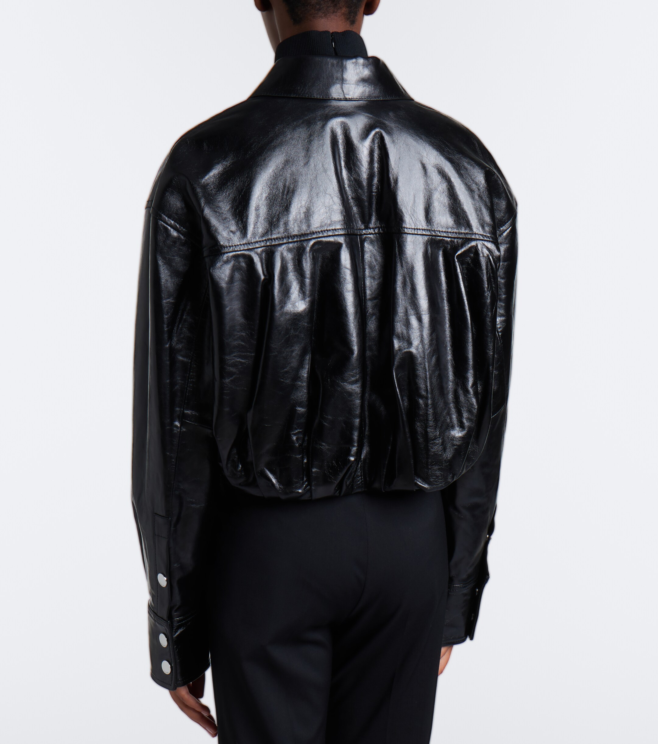Sportmax Sportmax Cropped leather jacket