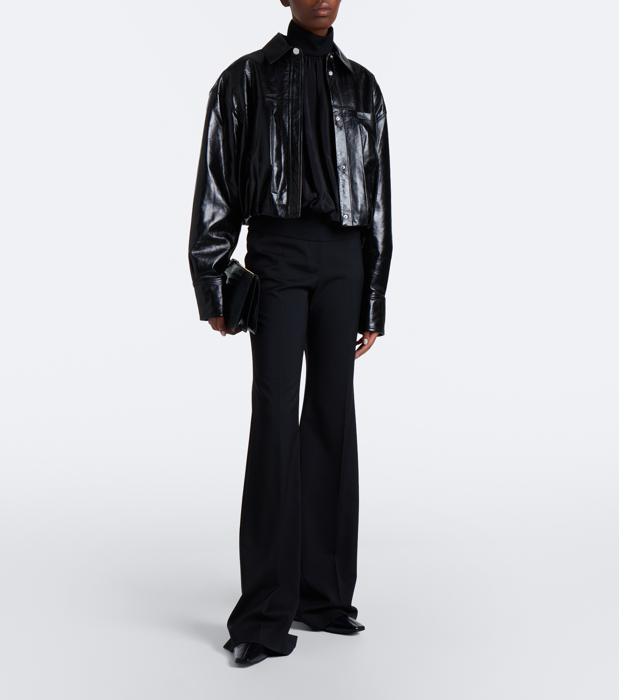 Sportmax Sportmax Cropped leather jacket