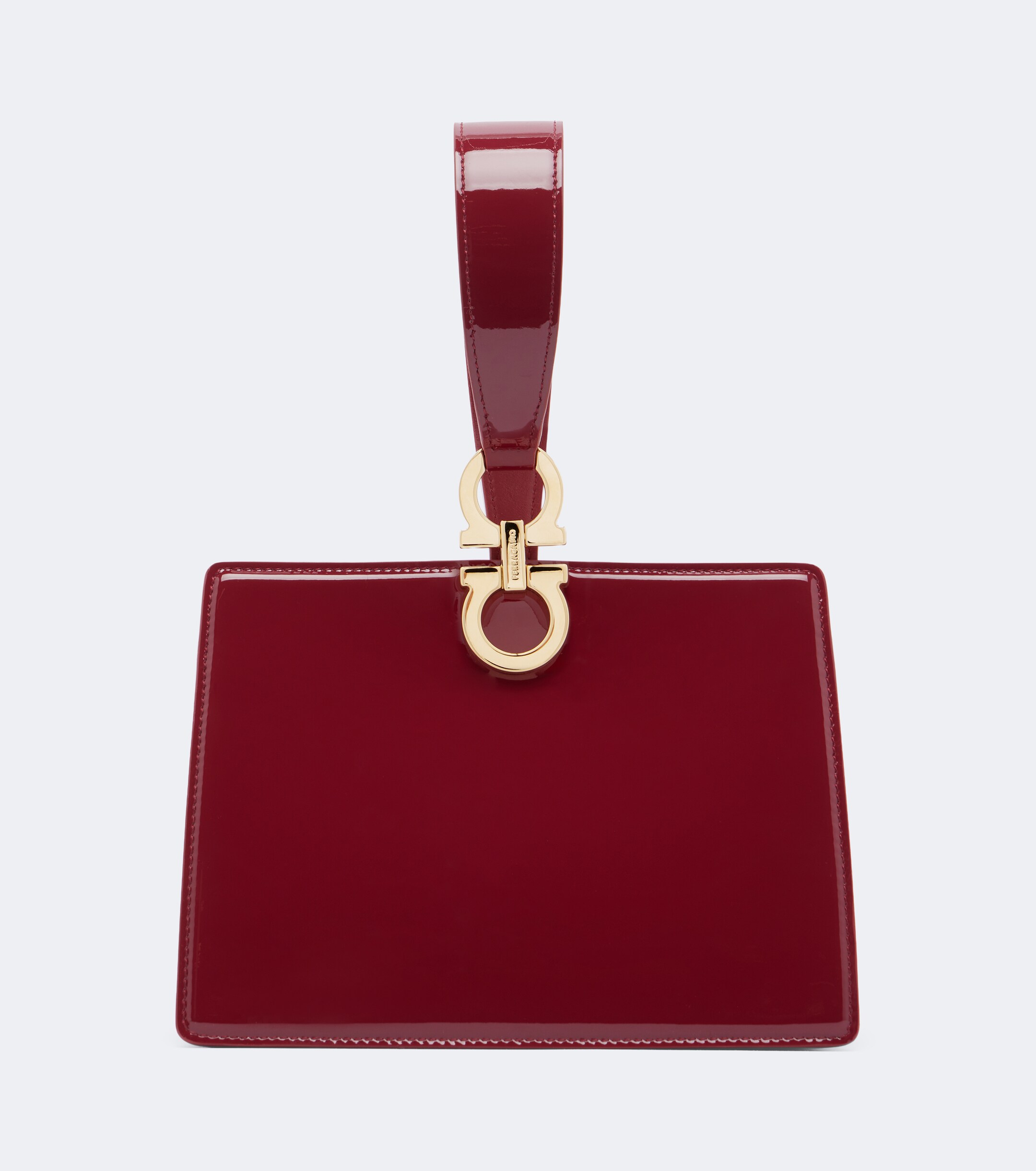 Ferragamo Ferragamo Gancini Small patent leather clutch