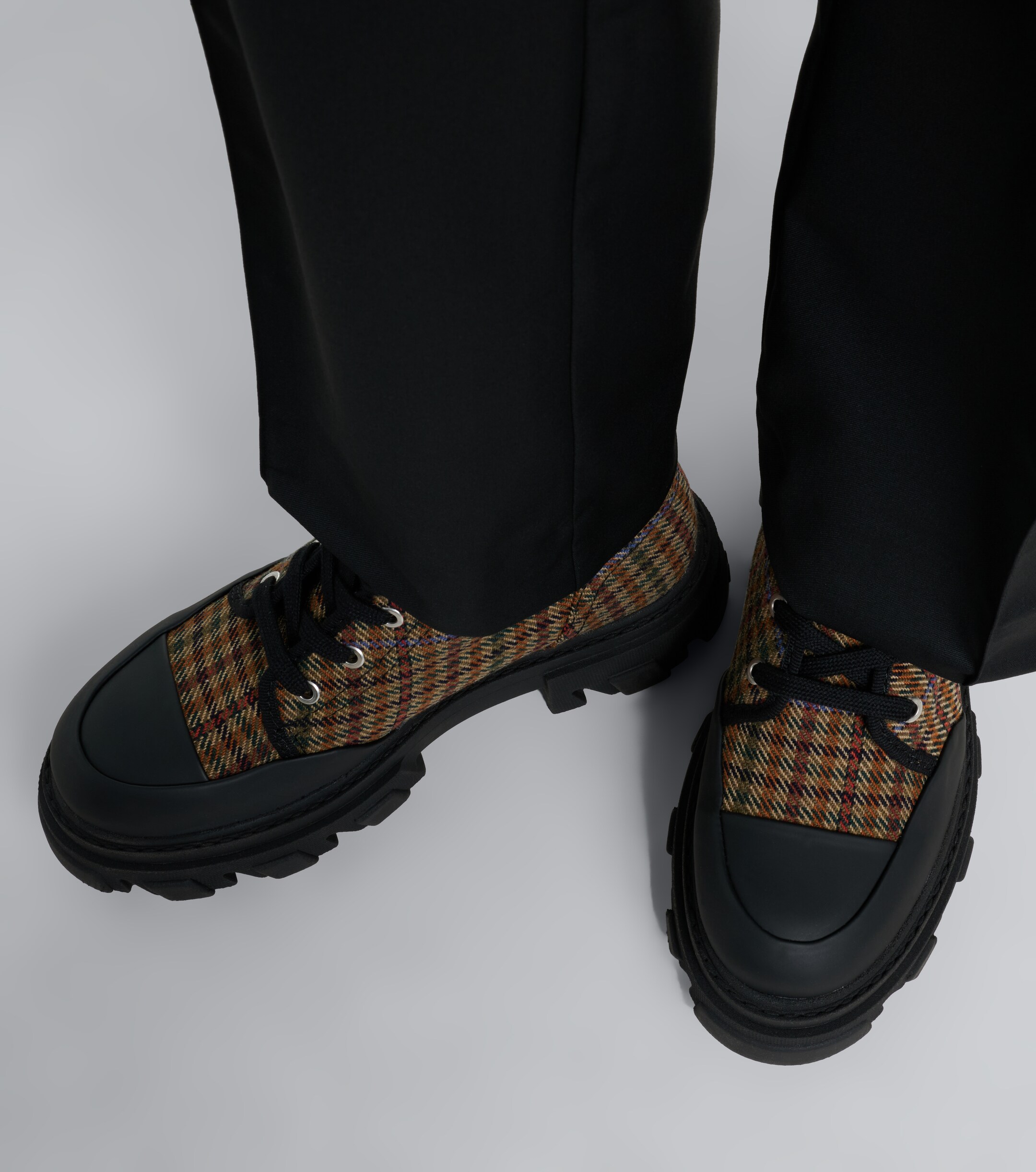GANNI Ganni Checked combat boots