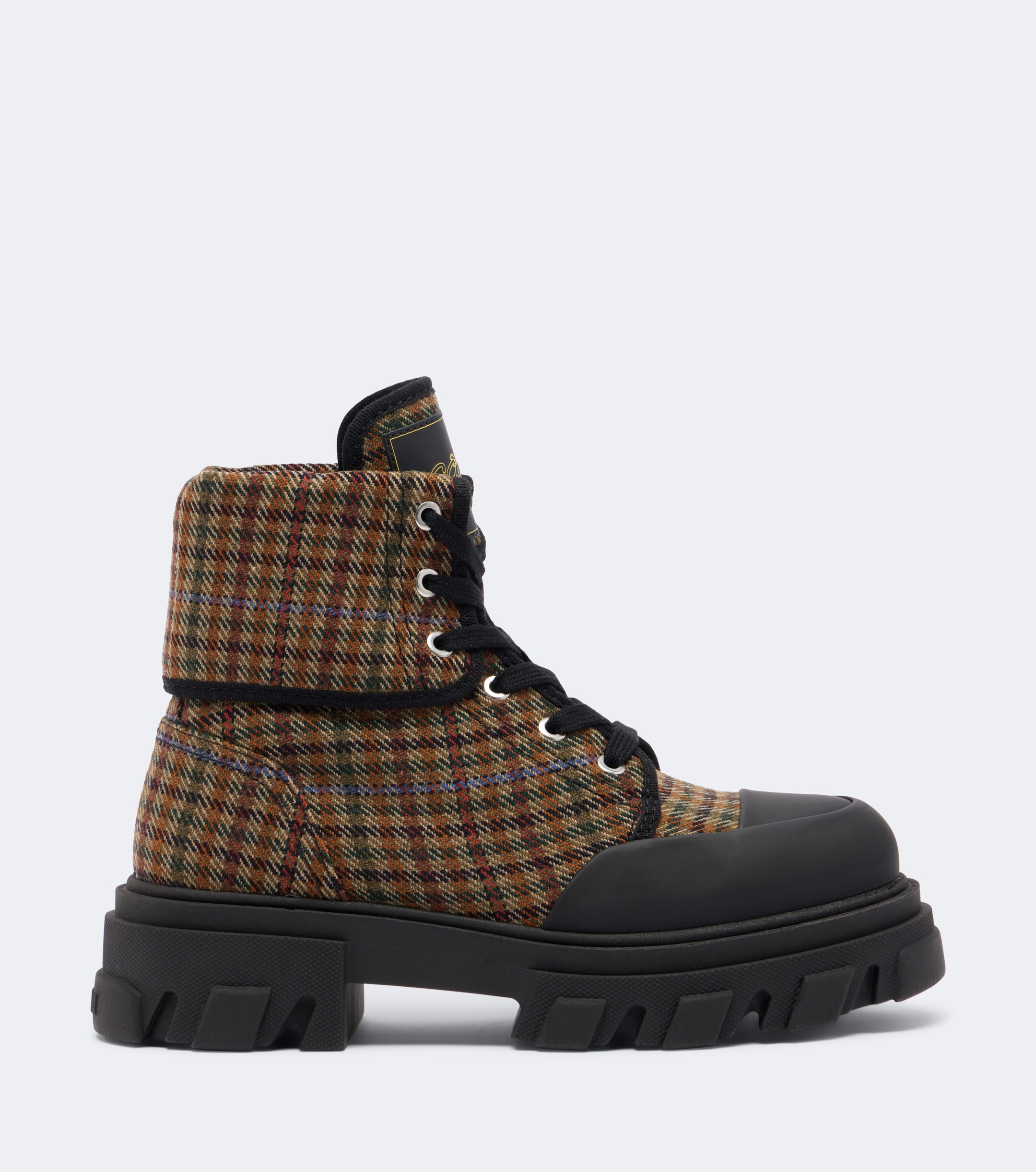 GANNI Ganni Checked combat boots