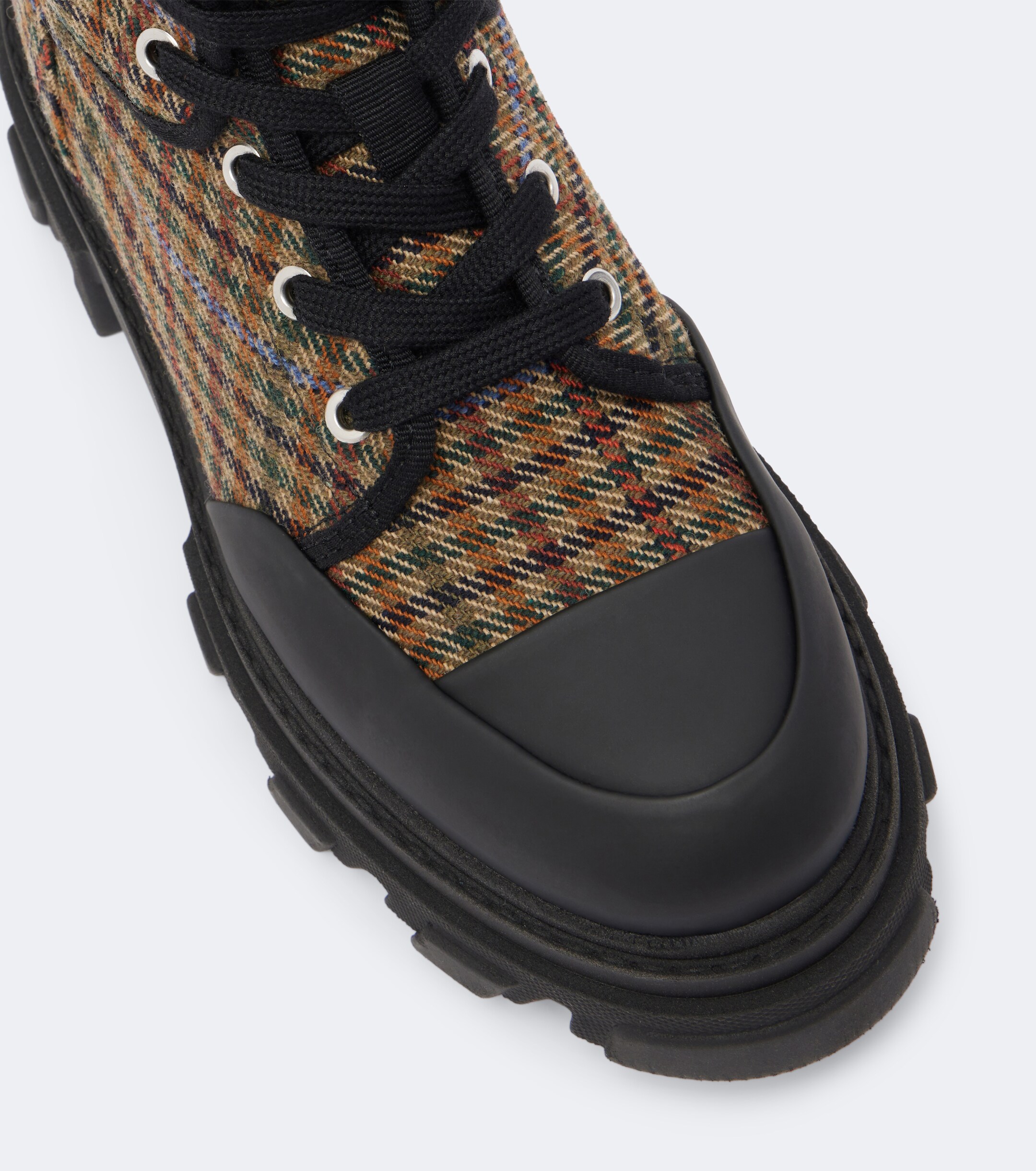 GANNI Ganni Checked combat boots