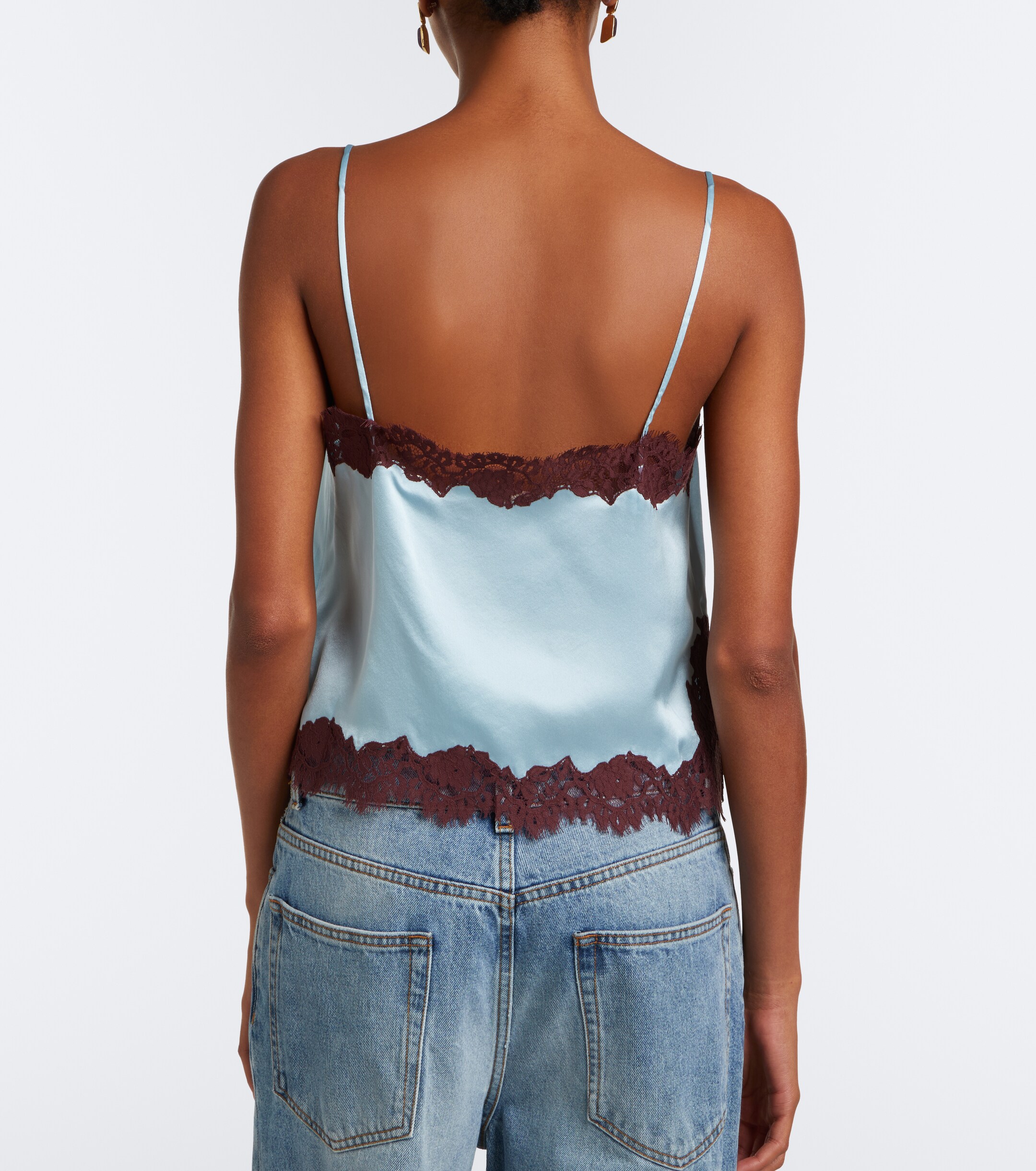 Dôen Dôen Avelaine lace-trimmed silk satin camisole