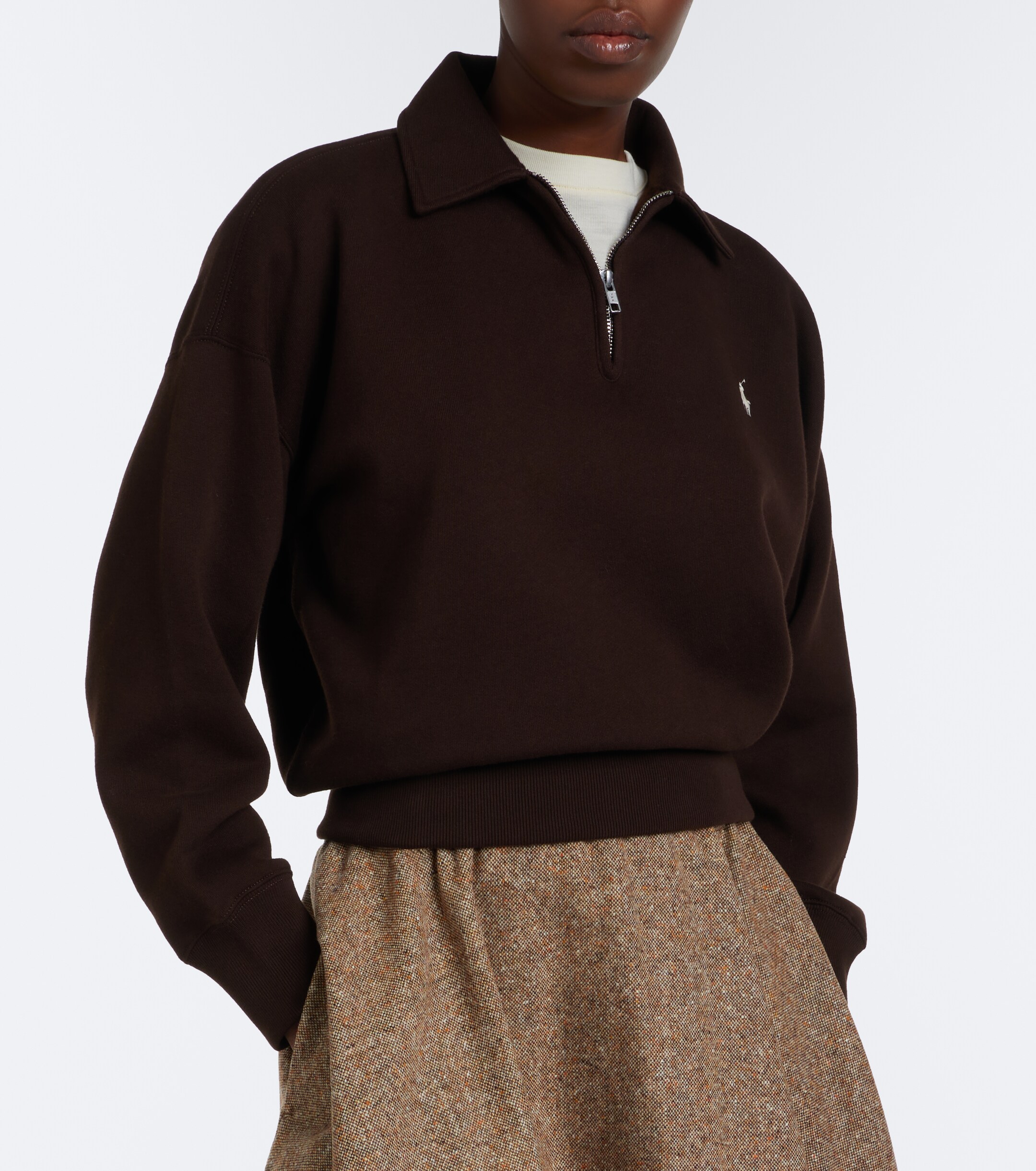 Polo Ralph Lauren Polo Ralph Lauren Cotton-blend jersey polo sweatshirt