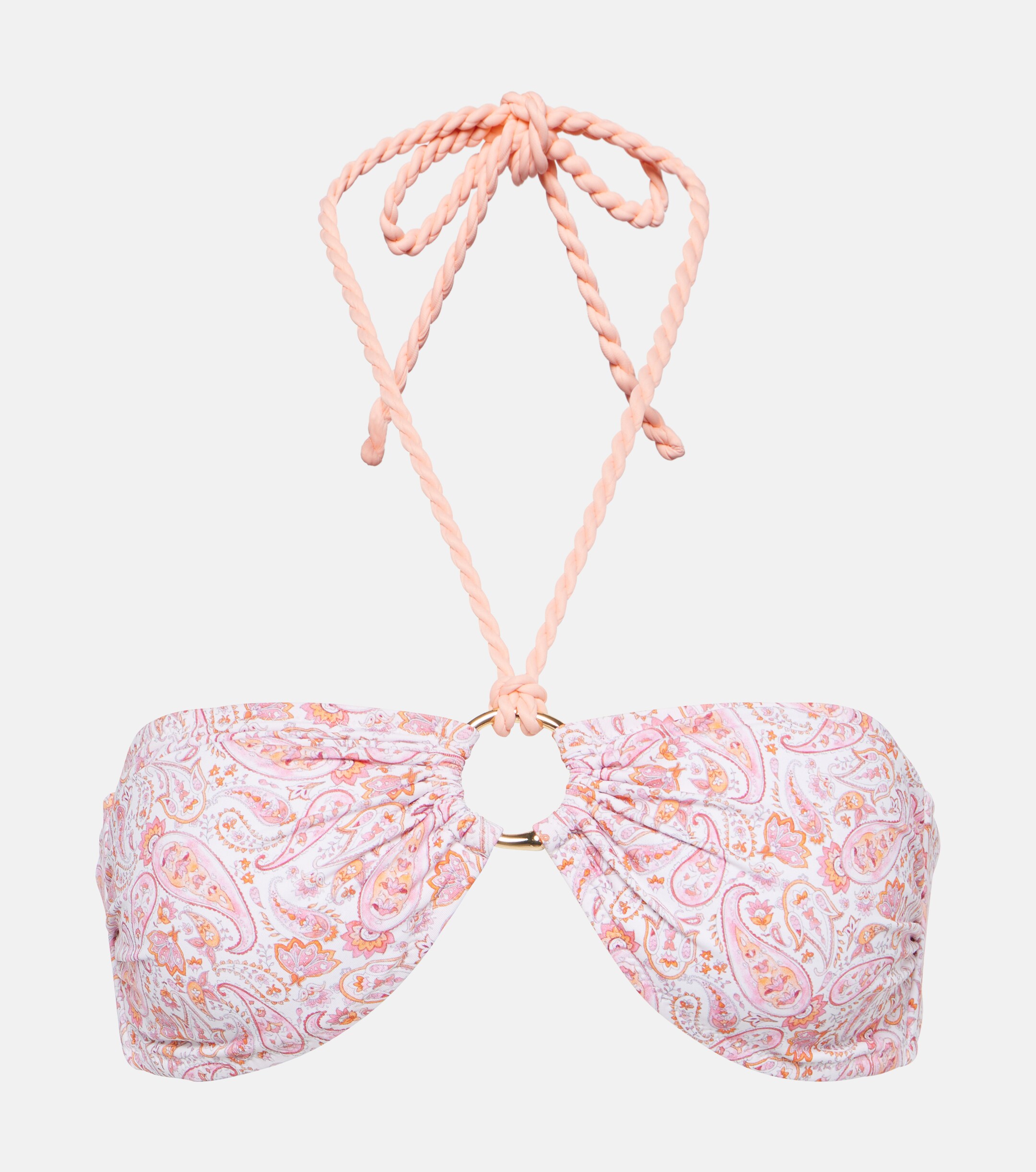Heidi Klein Muskmelon Bay paisley bandeau bikini top