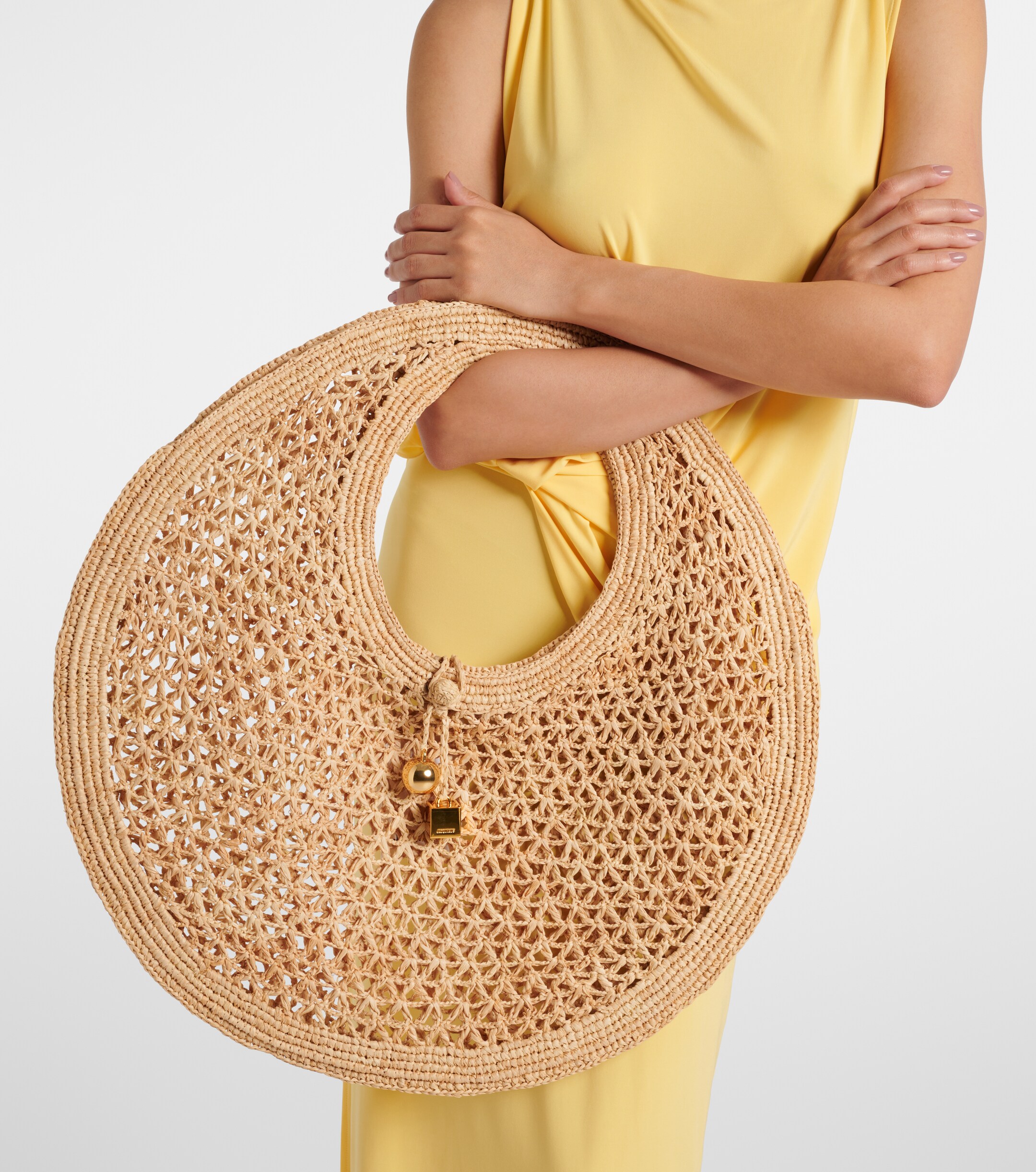 Jacquemus Spiaggia raffia tote bag