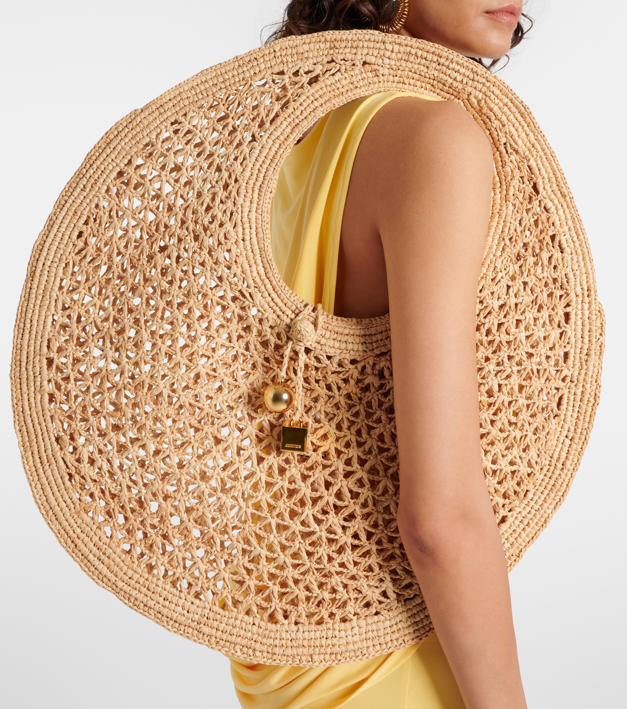 Jacquemus Spiaggia raffia tote bag