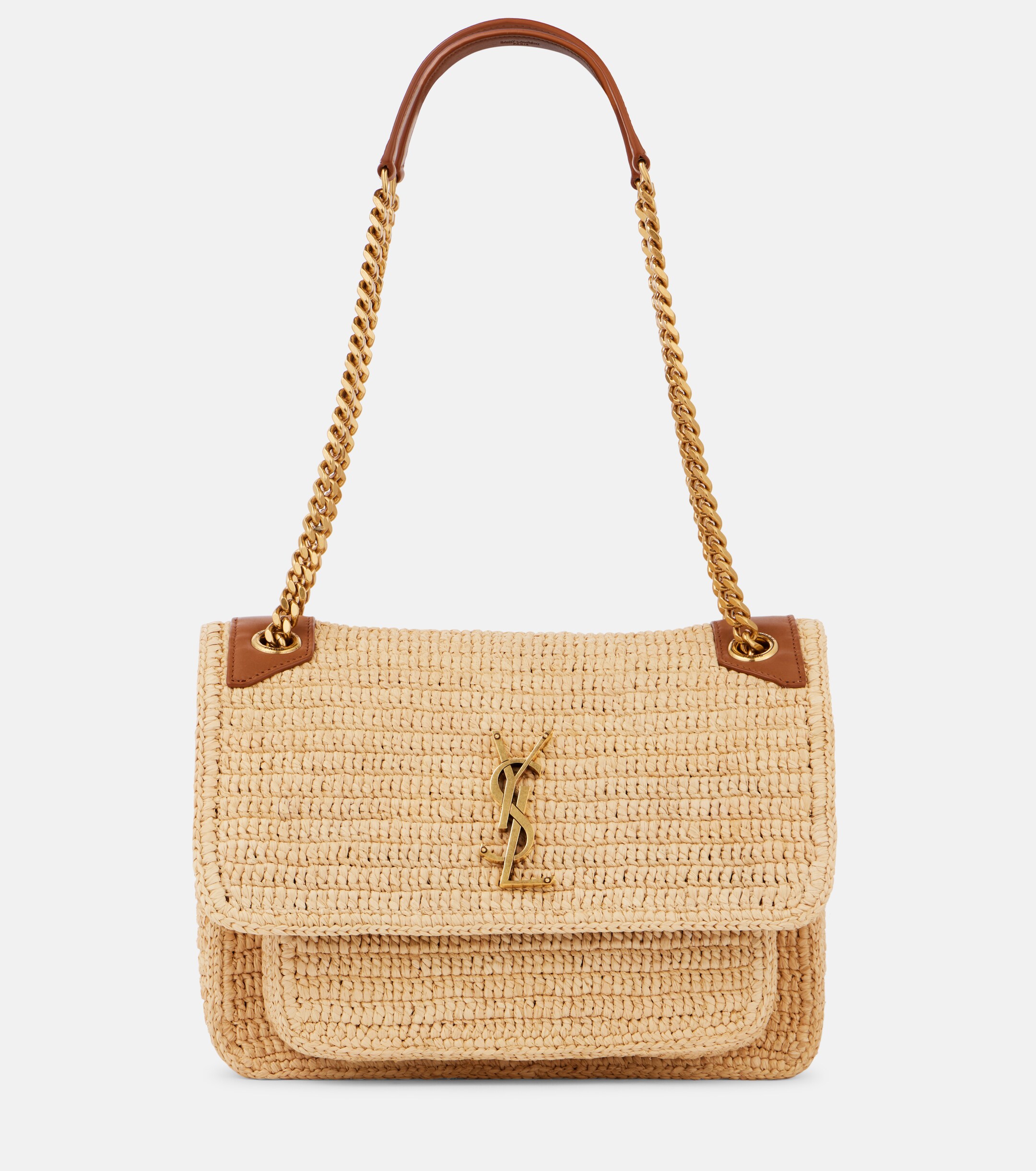 Saint Laurent Niki Medium raffia shoulder bag
