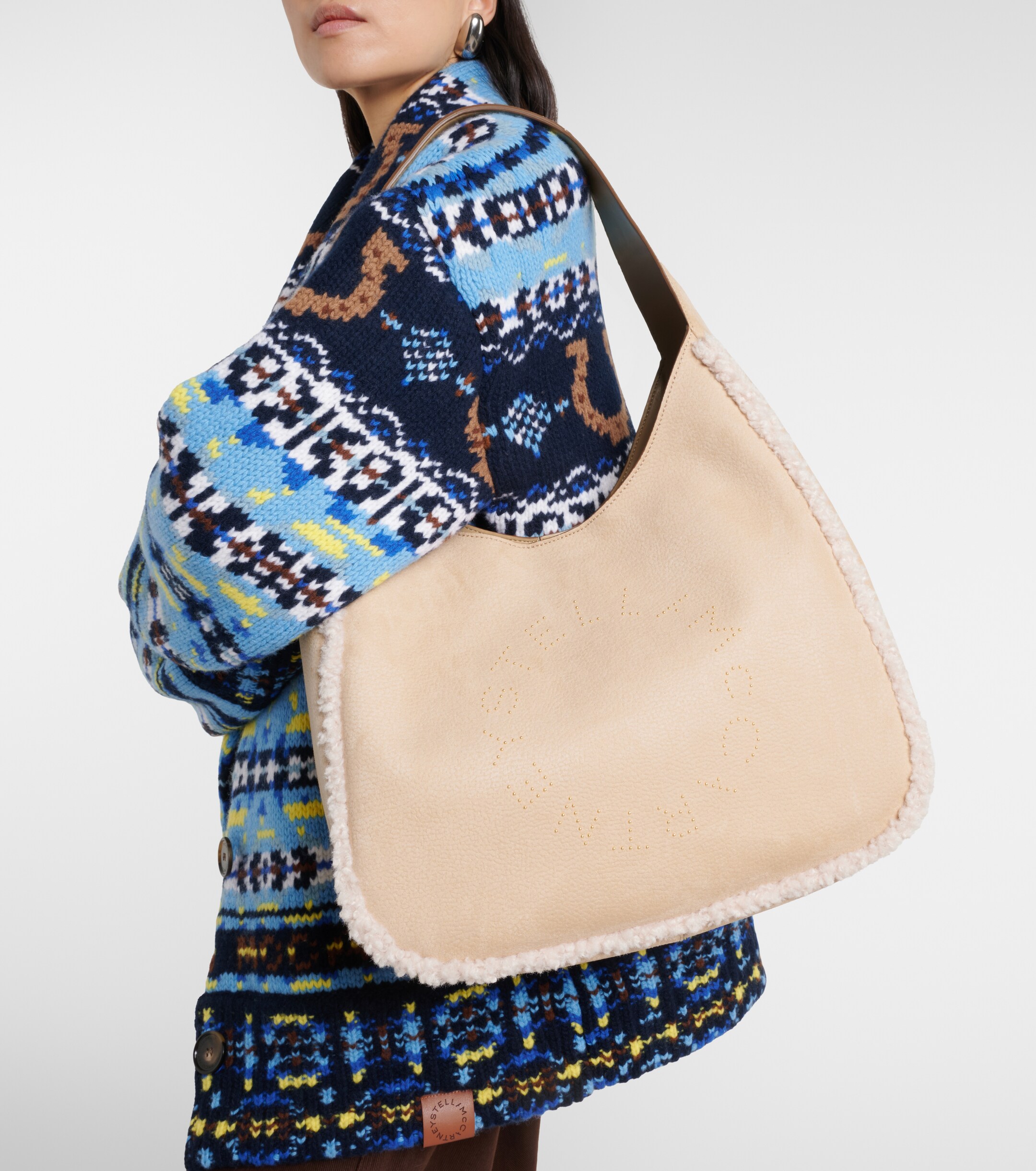 Stella McCartney Teddy-trimmed shoulder bag
