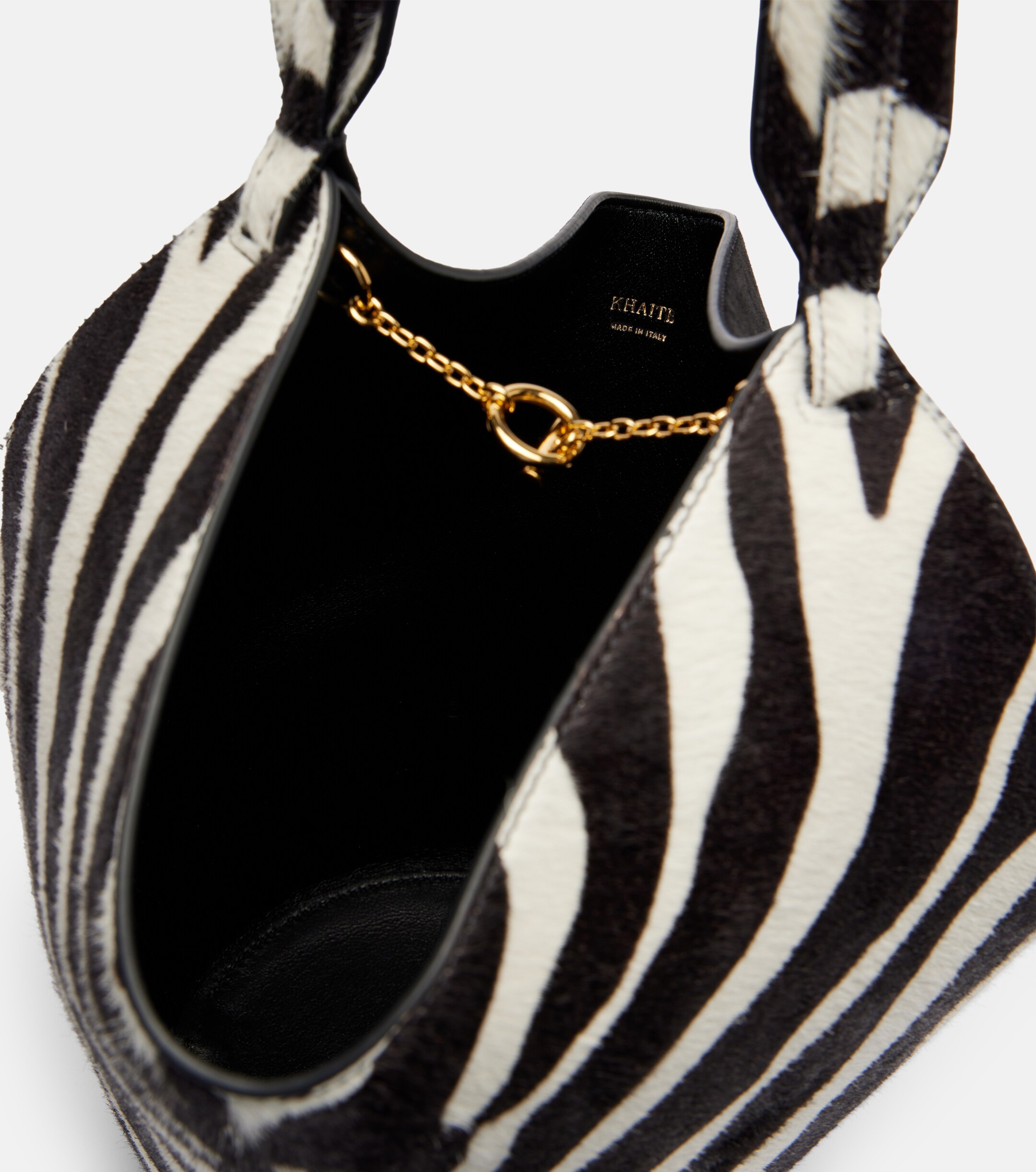 KHAITE Lotus Mini calf hair and suede tote bag