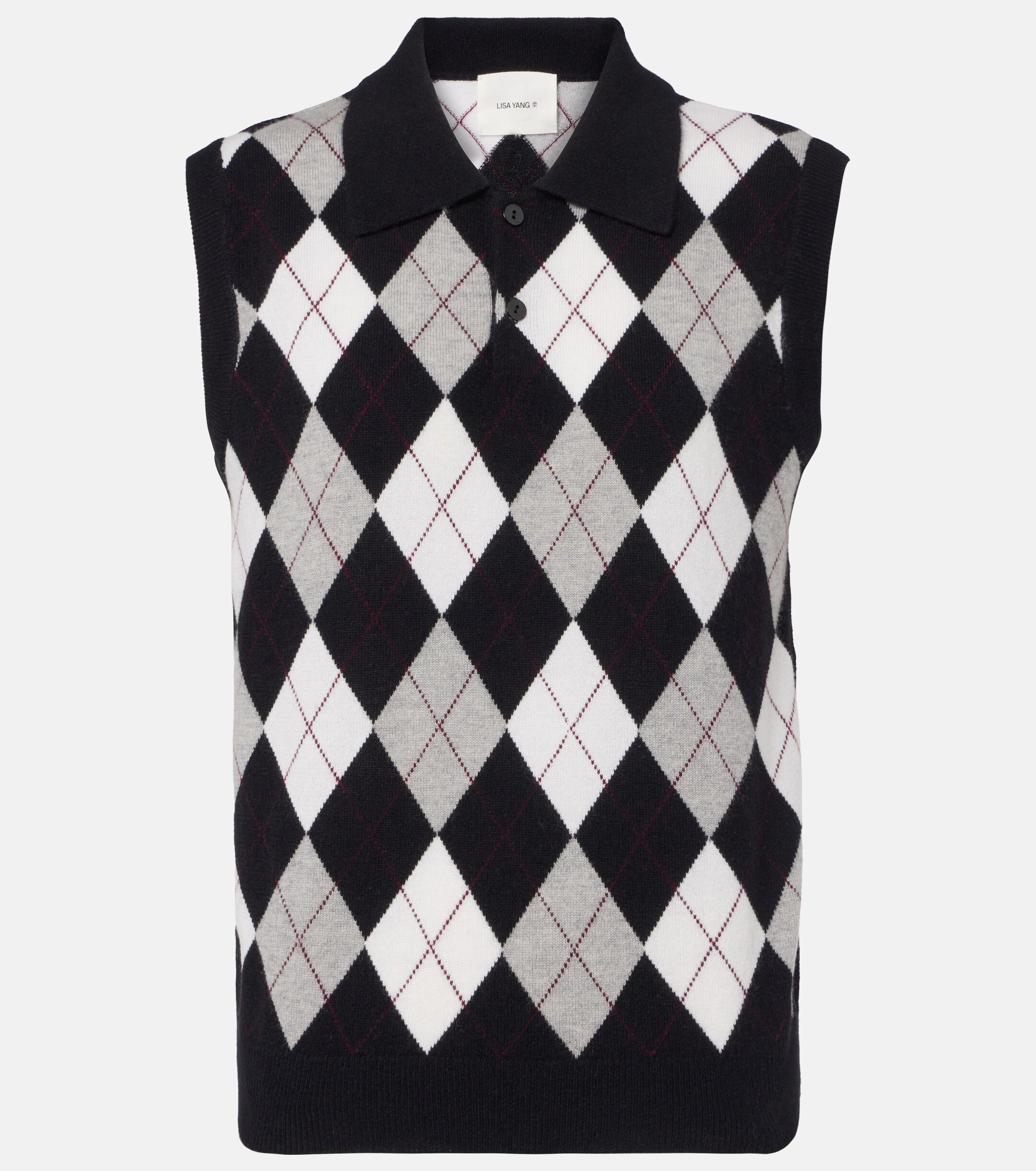 LISA YANG Lisa Yang Anwen argyle cashmere sweater vest