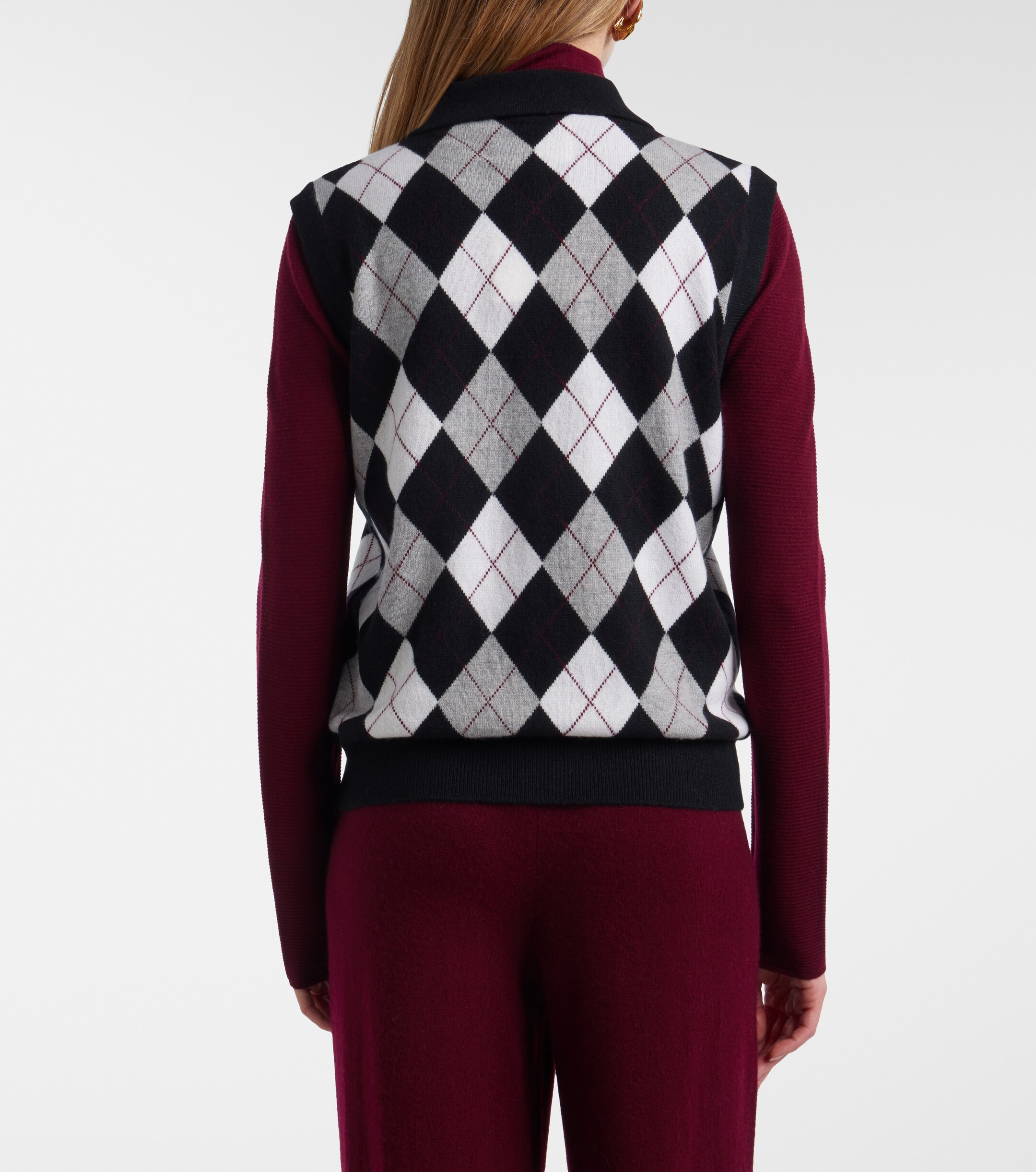 LISA YANG Lisa Yang Anwen argyle cashmere sweater vest