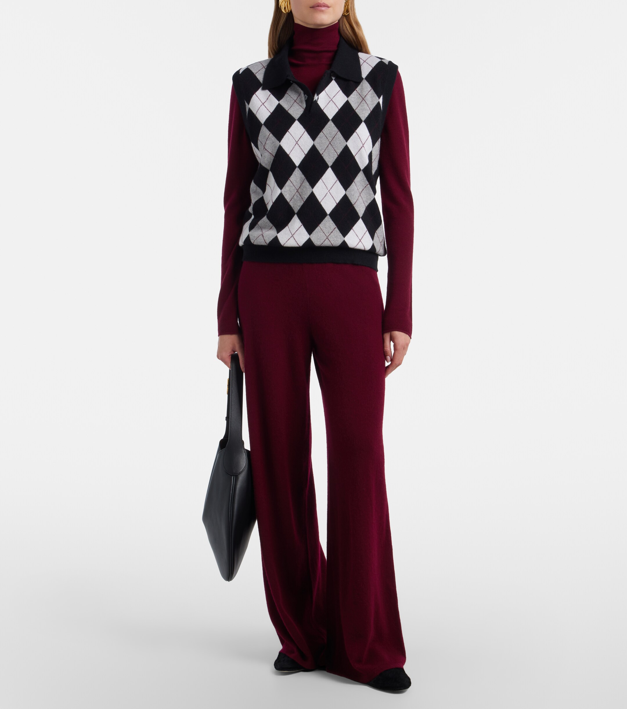 LISA YANG Lisa Yang Anwen argyle cashmere sweater vest