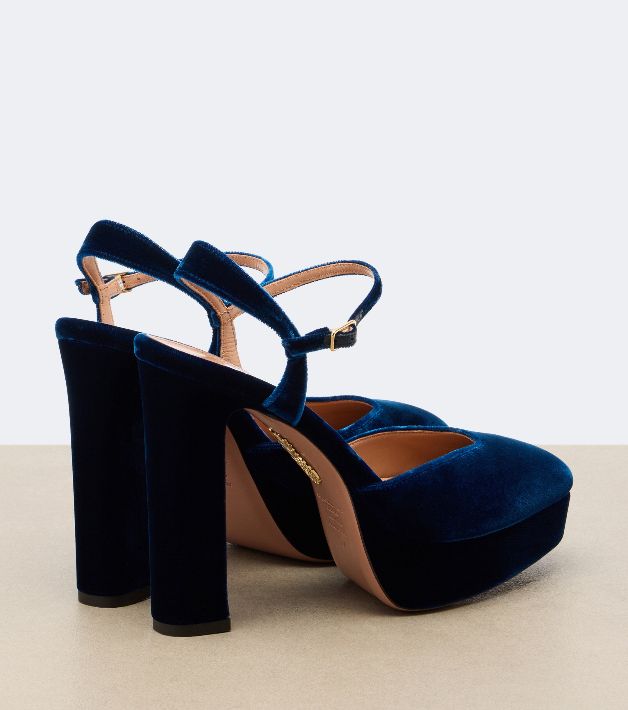 AQUAZZURA Aquazzura Amira velvet platform slingback pumps